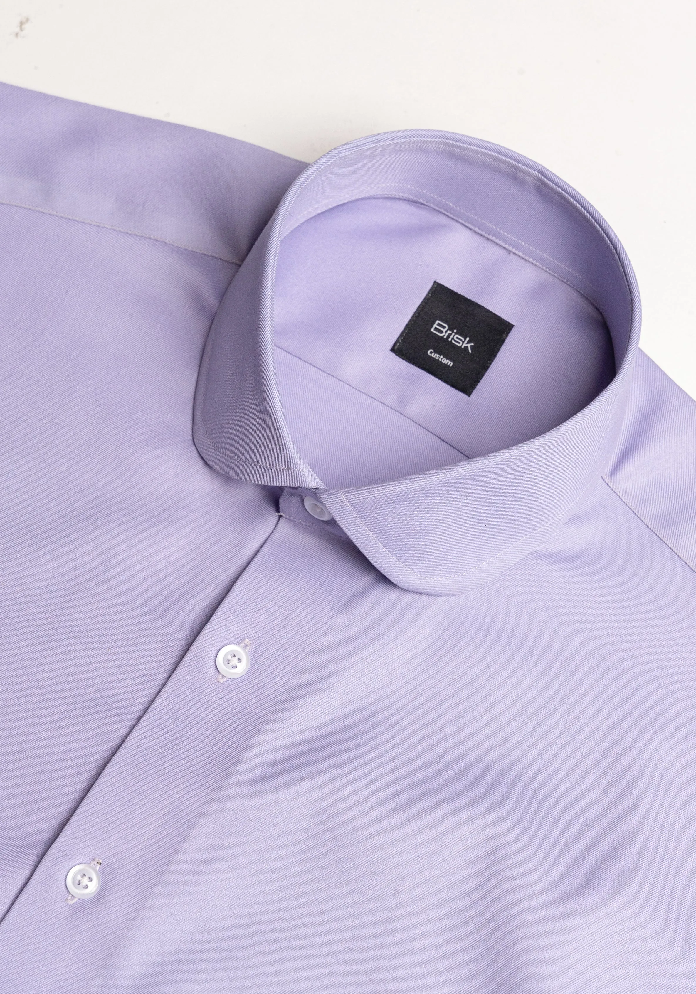 Purple Twill Pima Cotton Shirt - Club Collar sold by Brisk Shirts product image thumbnail 3