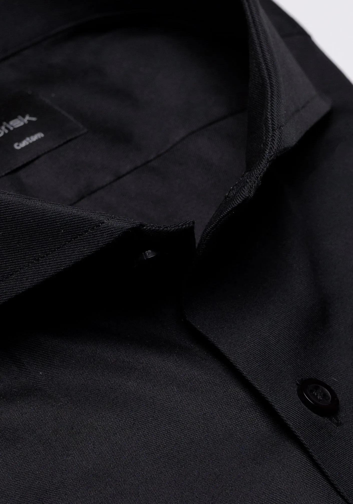 Jet Black Twill Pima Cotton Shirt - Cutaway Extreme Collar sold by Brisk Shirts product image thumbnail 3