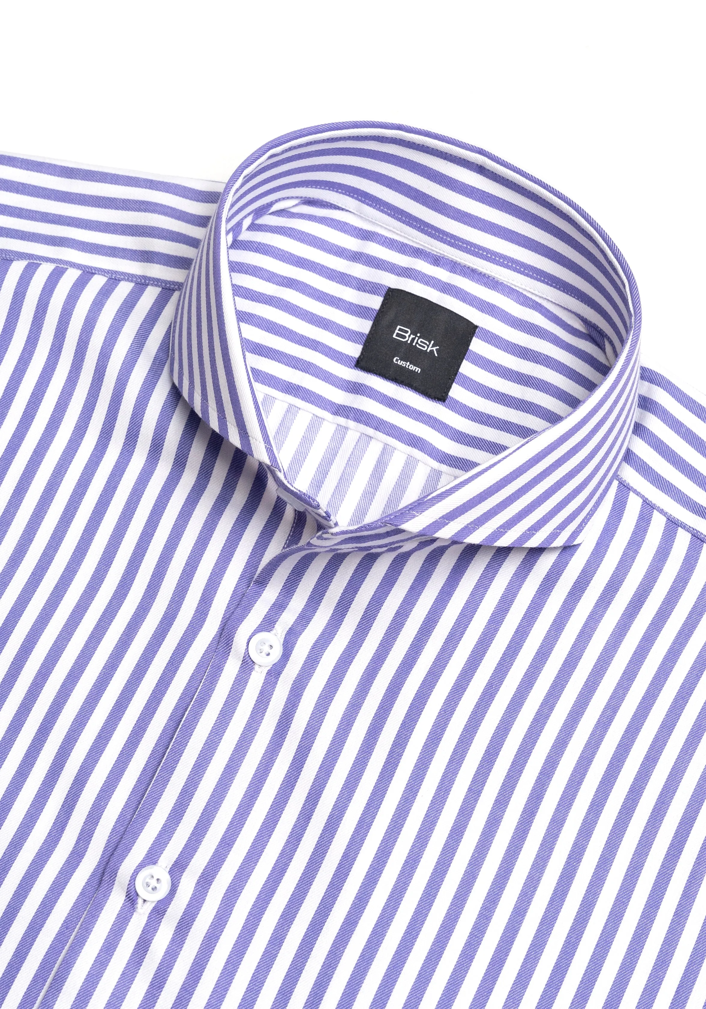 Purple Bengal Twill Stripes Pima Cotton Shirt - Cutaway Extreme Collar sold by Brisk Shirts product image thumbnail 3
