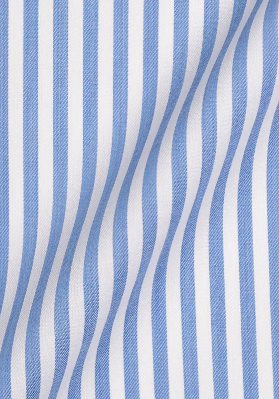 Sky Blue Bengal Twill Stripes Pima Cotton - Wrinkle Resistant sold by Brisk Shirts