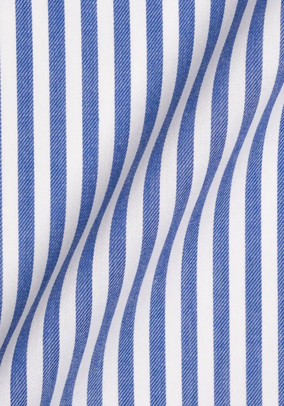 Navy Blue Bengal Twill Stripes Pima Cotton - Wrinkle Resistant sold by Brisk Shirts
