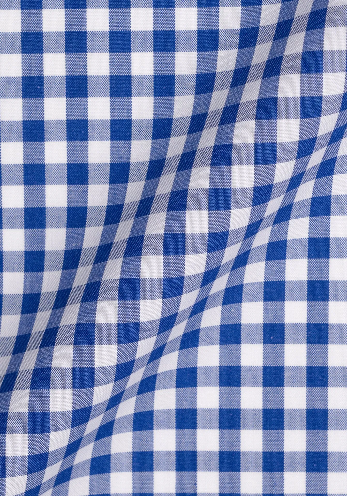 Royal Blue Gingham Crisp Pima Cotton Shirt - White Club Collar & French Cuffs sold by Brisk Shirts product image thumbnail 3