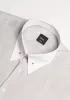 Light Grey Twill Pima Cotton - White Low Classic Golden Pin Collar & French Cuffs sold by Brisk Shirts