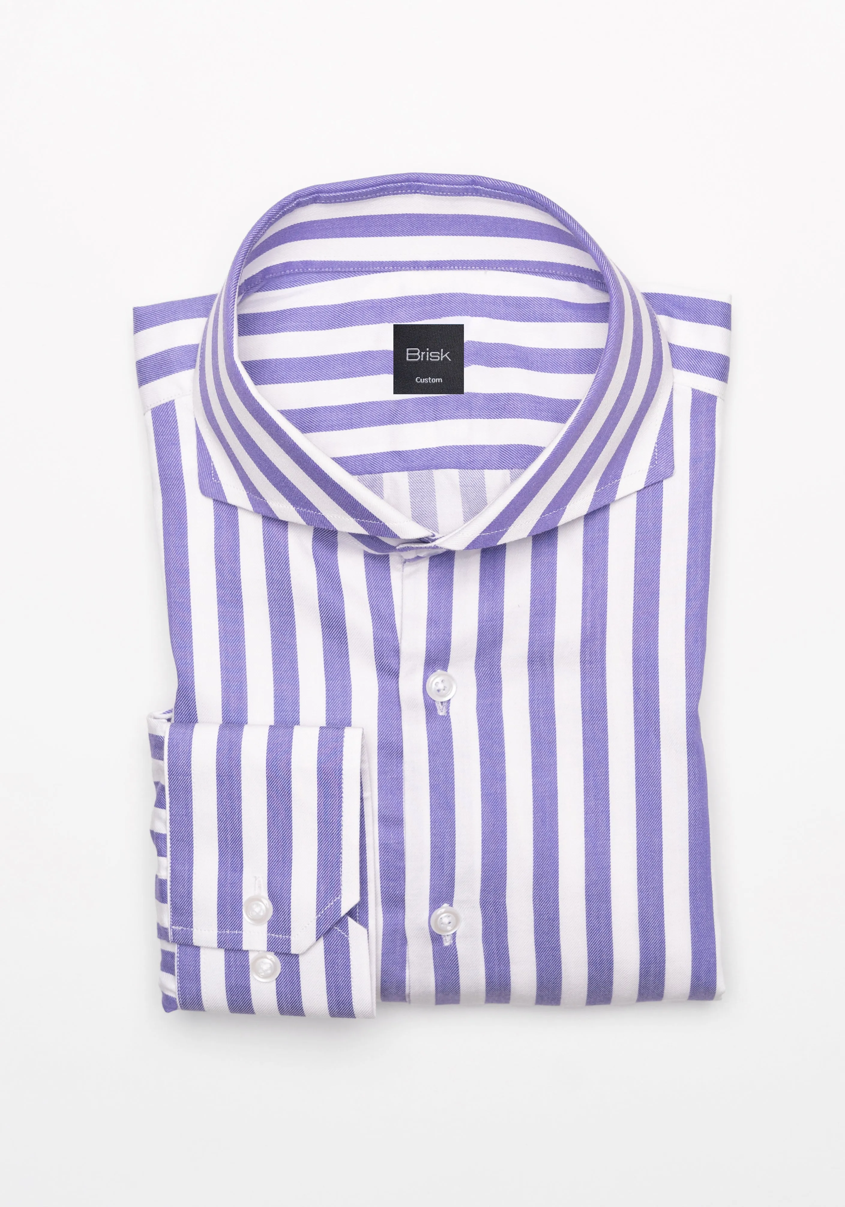 Purple Bold Twill Stripes Pima Cotton Shirt sold by Brisk Shirts