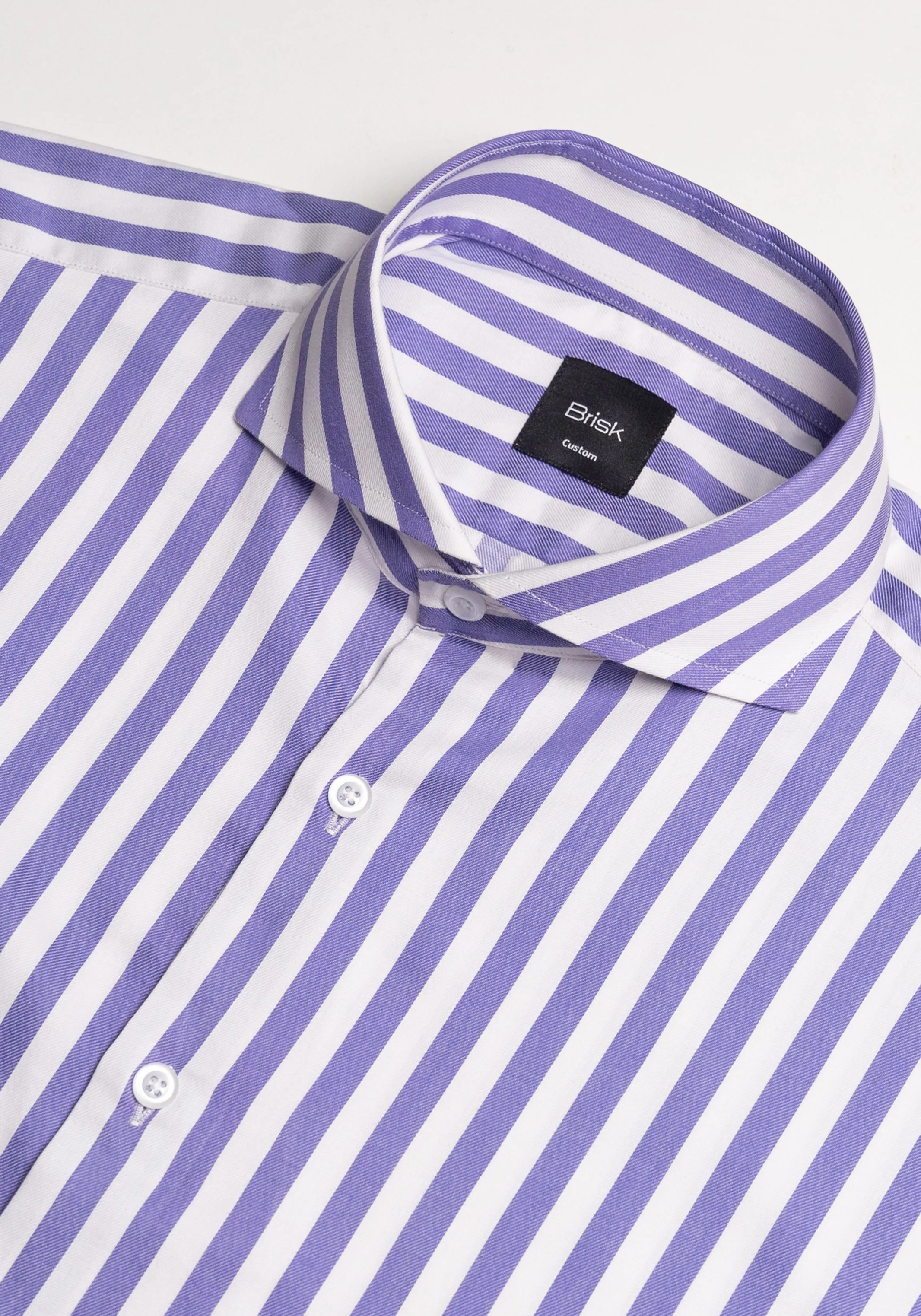 Purple Bold Twill Stripes Pima Cotton Shirt sold by Brisk Shirts product image thumbnail 3