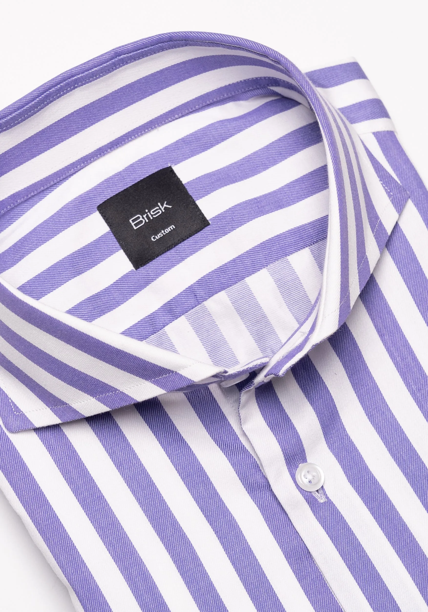 Purple Bold Twill Stripes Pima Cotton Shirt sold by Brisk Shirts product image thumbnail 2