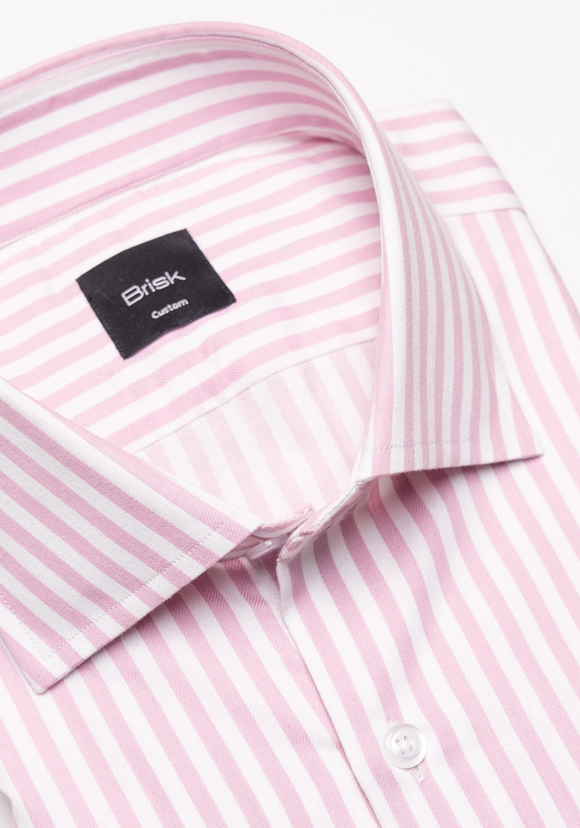 Pink Bengal Twill Stripes Pima Cotton Shirt - Cutaway Classic Collar sold by Brisk Shirts product image thumbnail 2