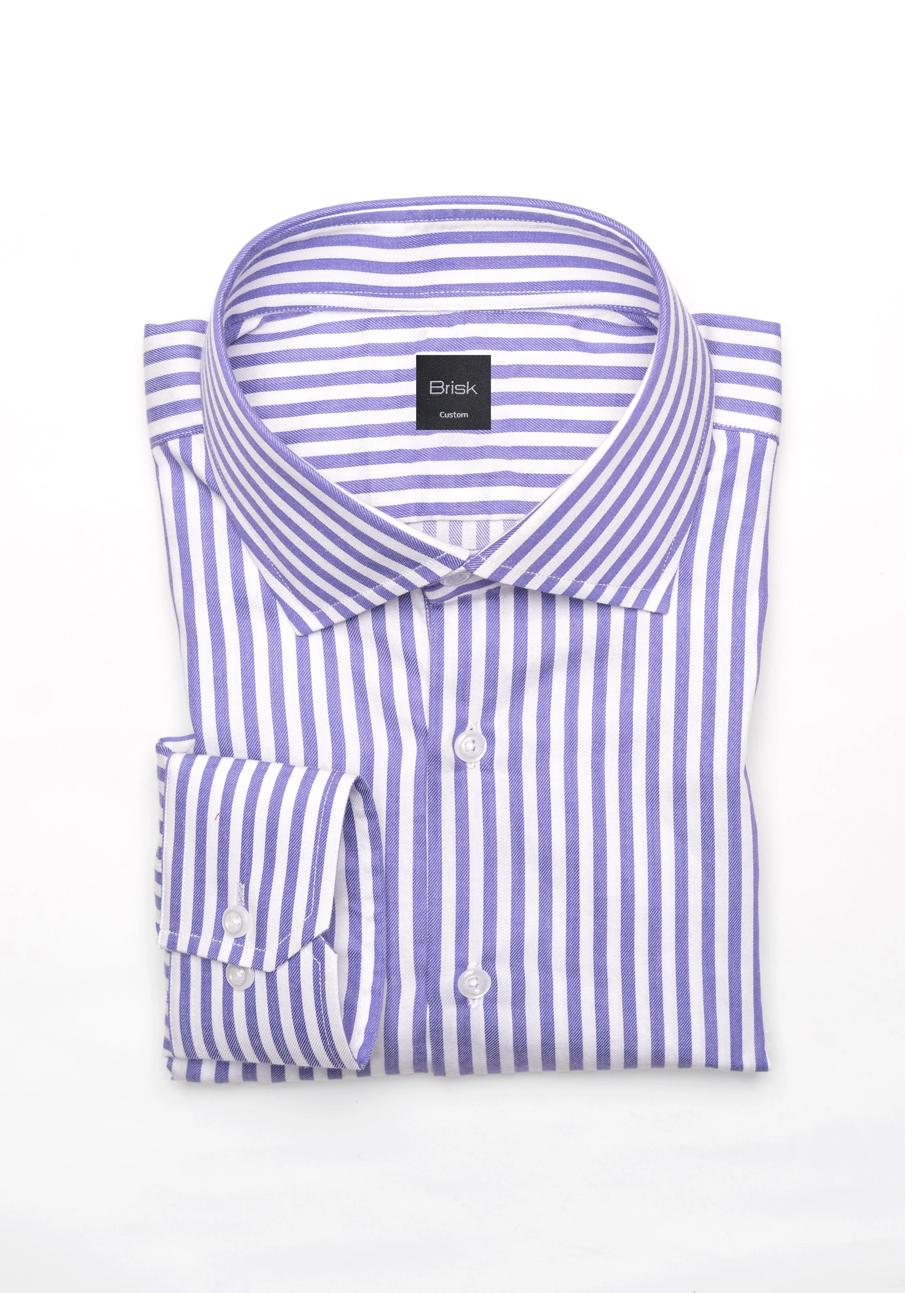 Purple Bengal Twill Stripes Pima Cotton Shirt - Cutaway Classic Collar sold by Brisk Shirts