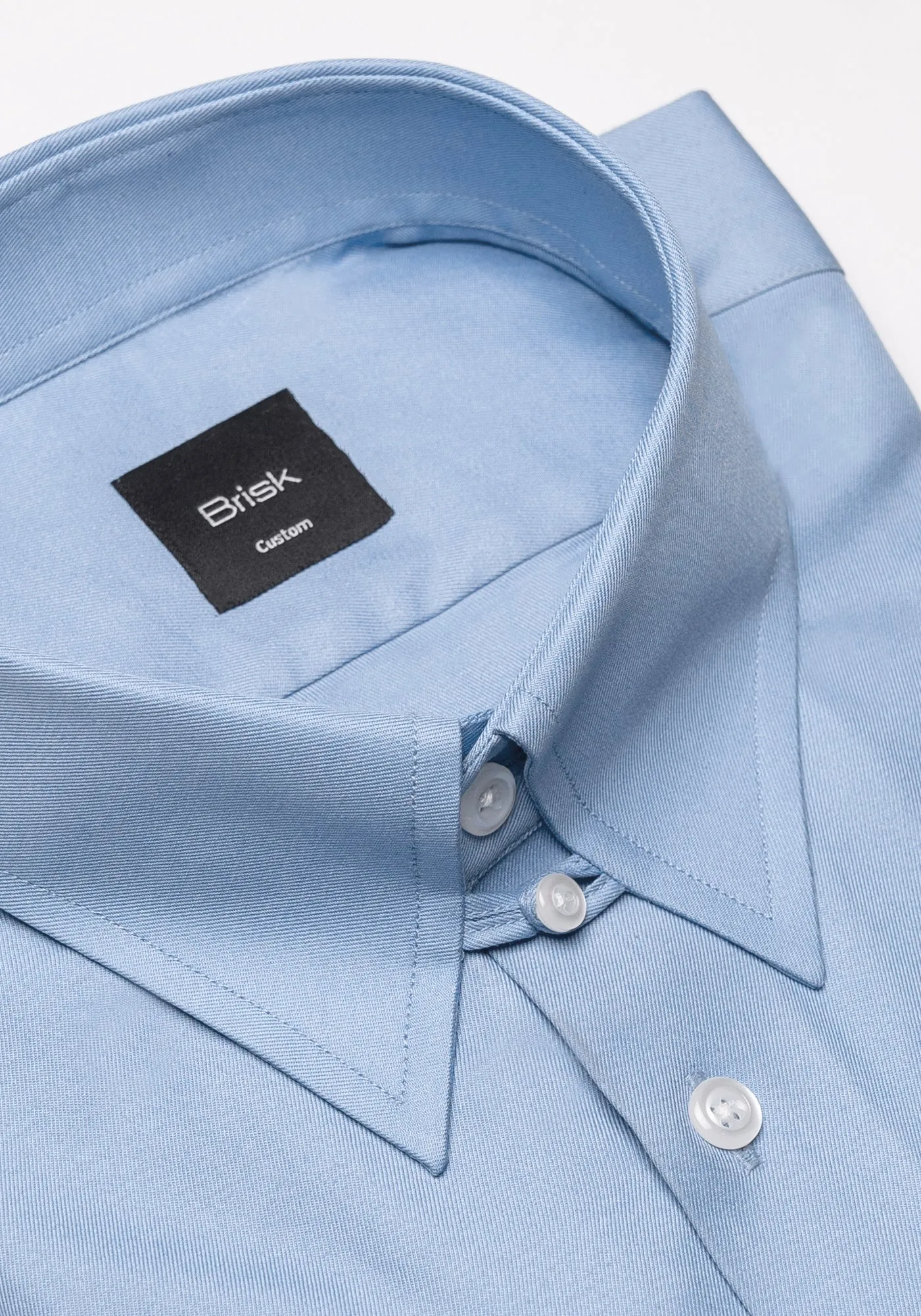 Sky Blue Twill Pima Cotton Shirt - Tab Collar sold by Brisk Shirts product image thumbnail 2