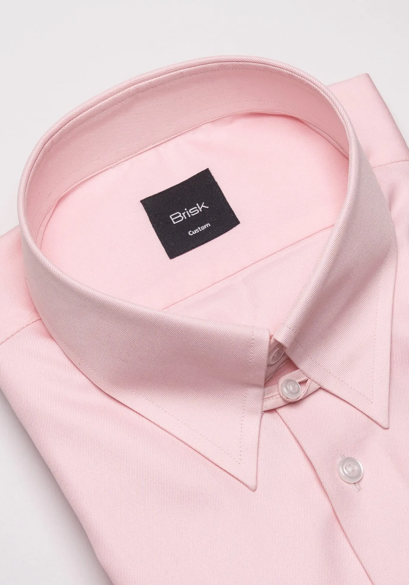 Pink Twill Pima Cotton Shirt - Tab Collar sold by Brisk Shirts product image thumbnail 2