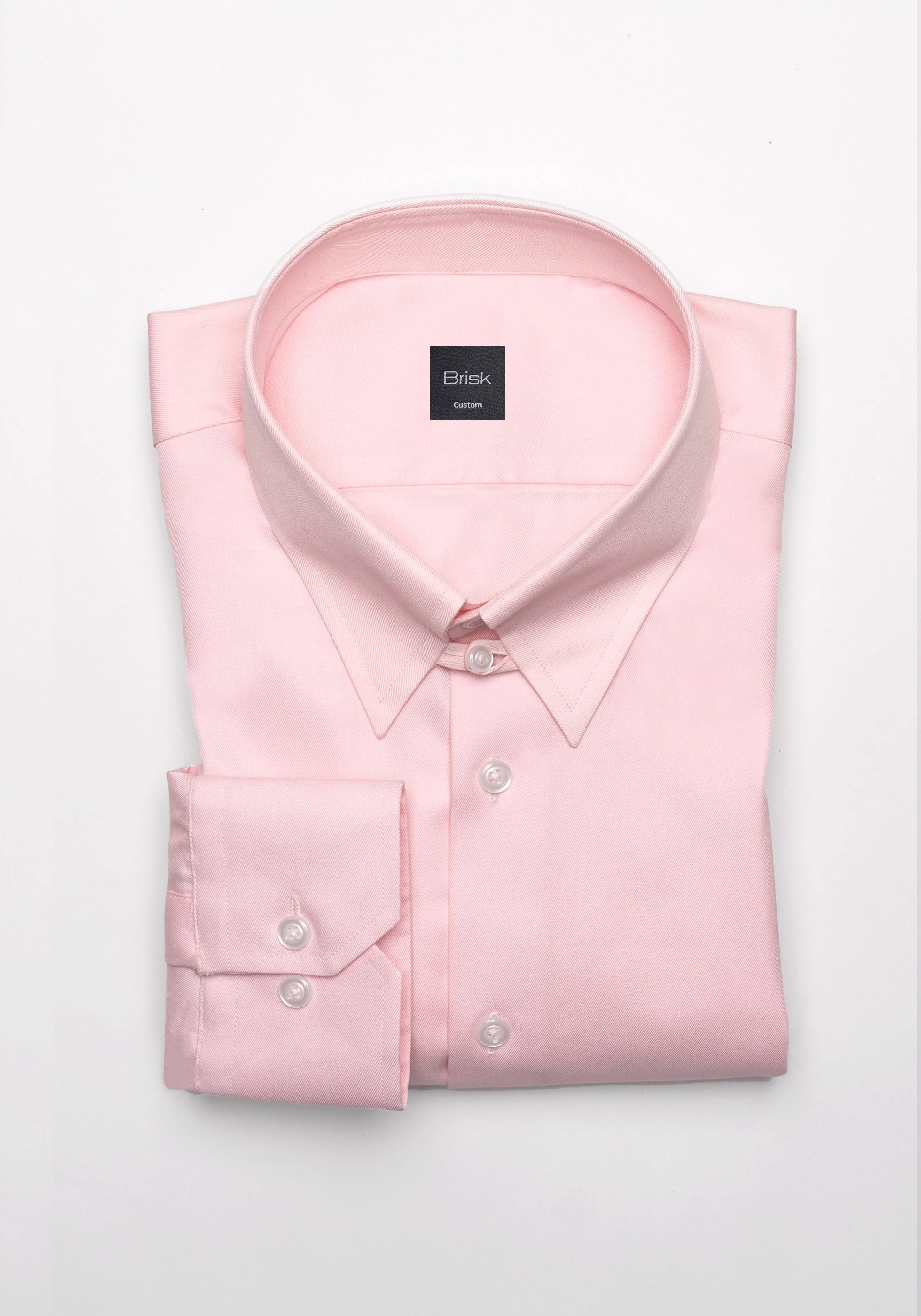 Pink Twill Pima Cotton Shirt - Tab Collar sold by Brisk Shirts