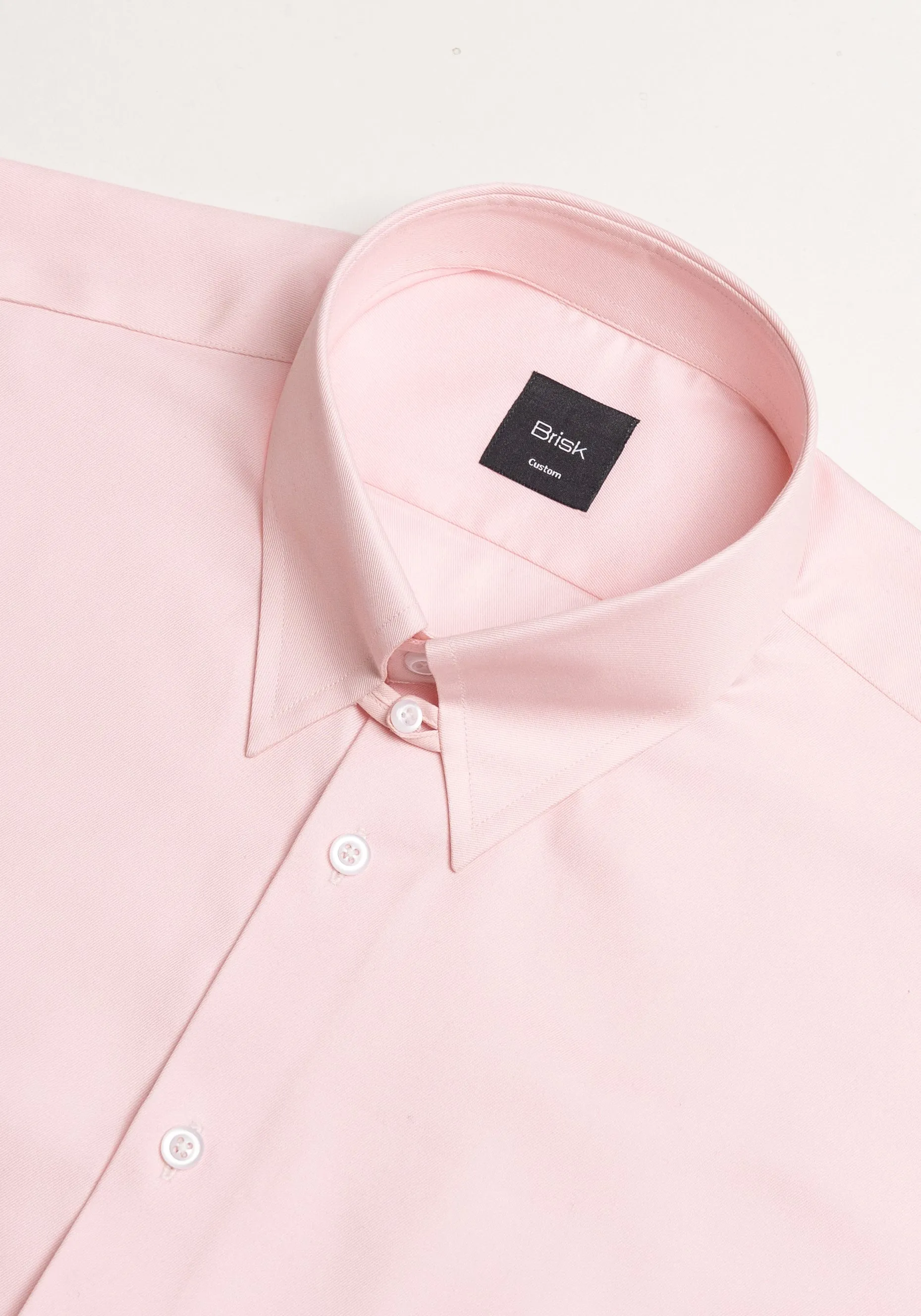 Pink Twill Pima Cotton Shirt - Tab Collar sold by Brisk Shirts product image thumbnail 3