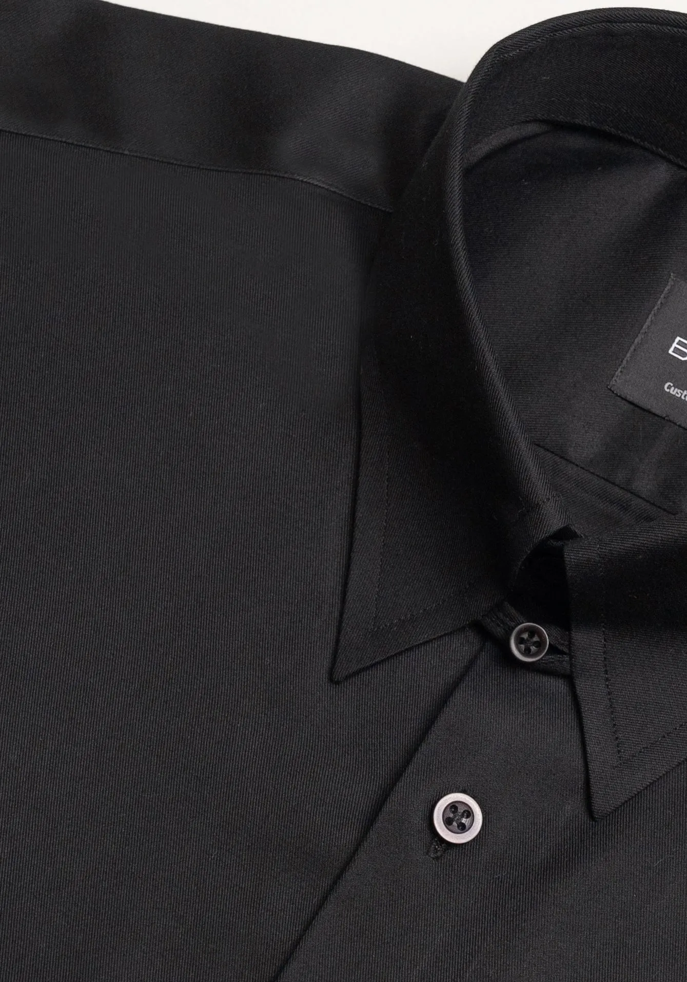 Jet Black Twill Pima Cotton Shirt - Tab Collar sold by Brisk Shirts product image thumbnail 2