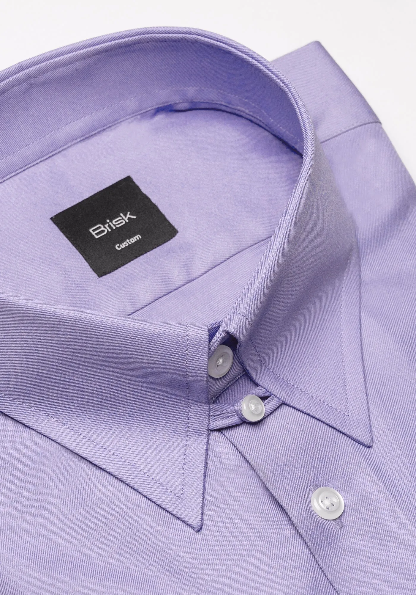 Purple Twill Pima Cotton Shirt - Tab Collar sold by Brisk Shirts product image thumbnail 2