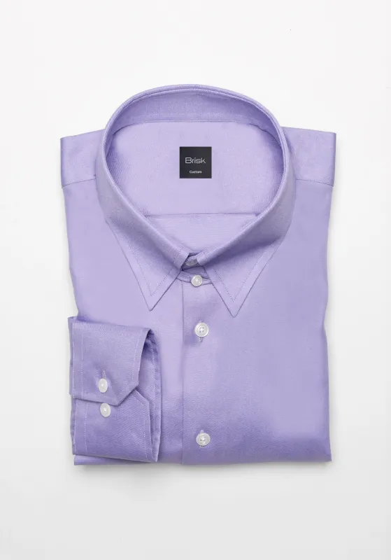 Purple Twill Pima Cotton Shirt - Tab Collar sold by Brisk Shirts