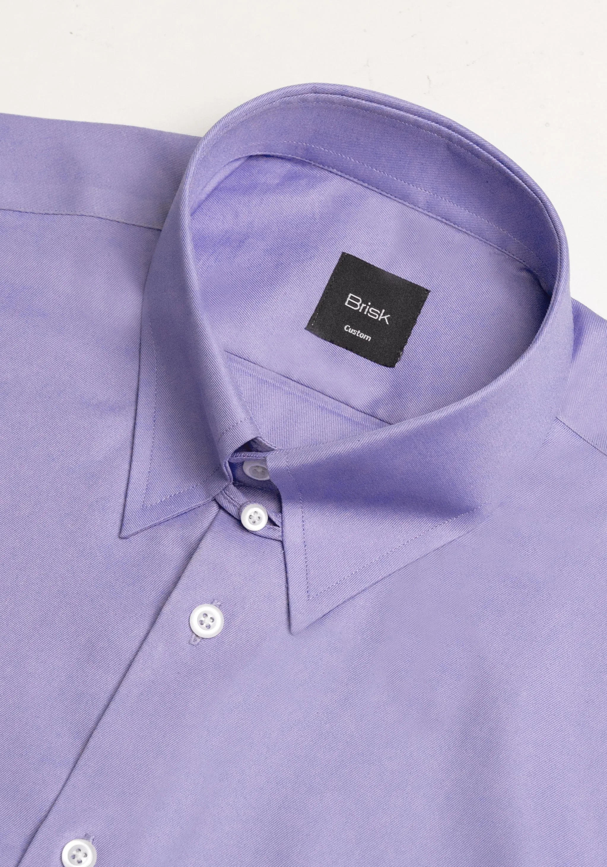 Purple Twill Pima Cotton Shirt - Tab Collar sold by Brisk Shirts product image thumbnail 3