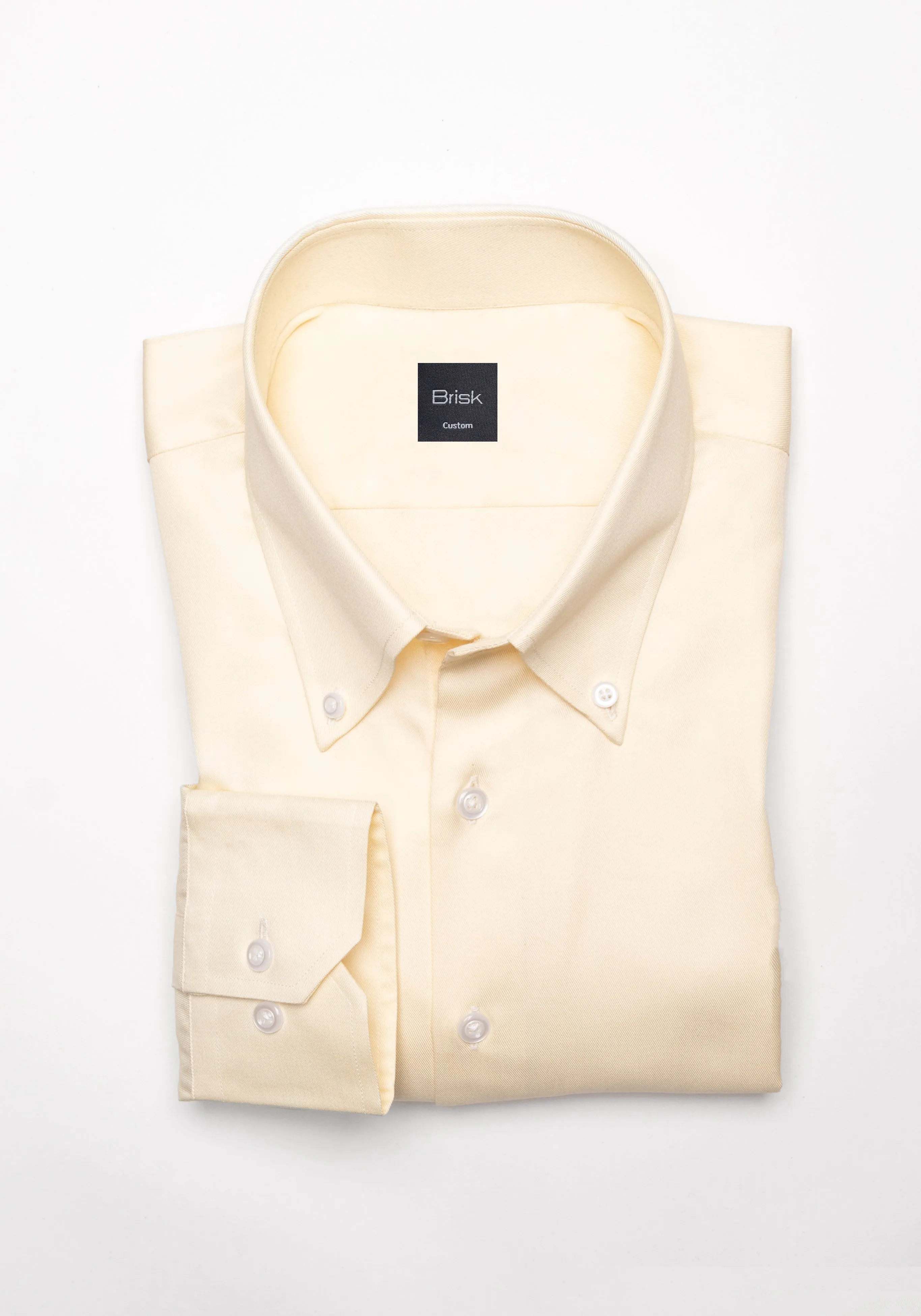 Yellow Twill Pima Cotton Shirt - Button Down Collar sold by Brisk Shirts
