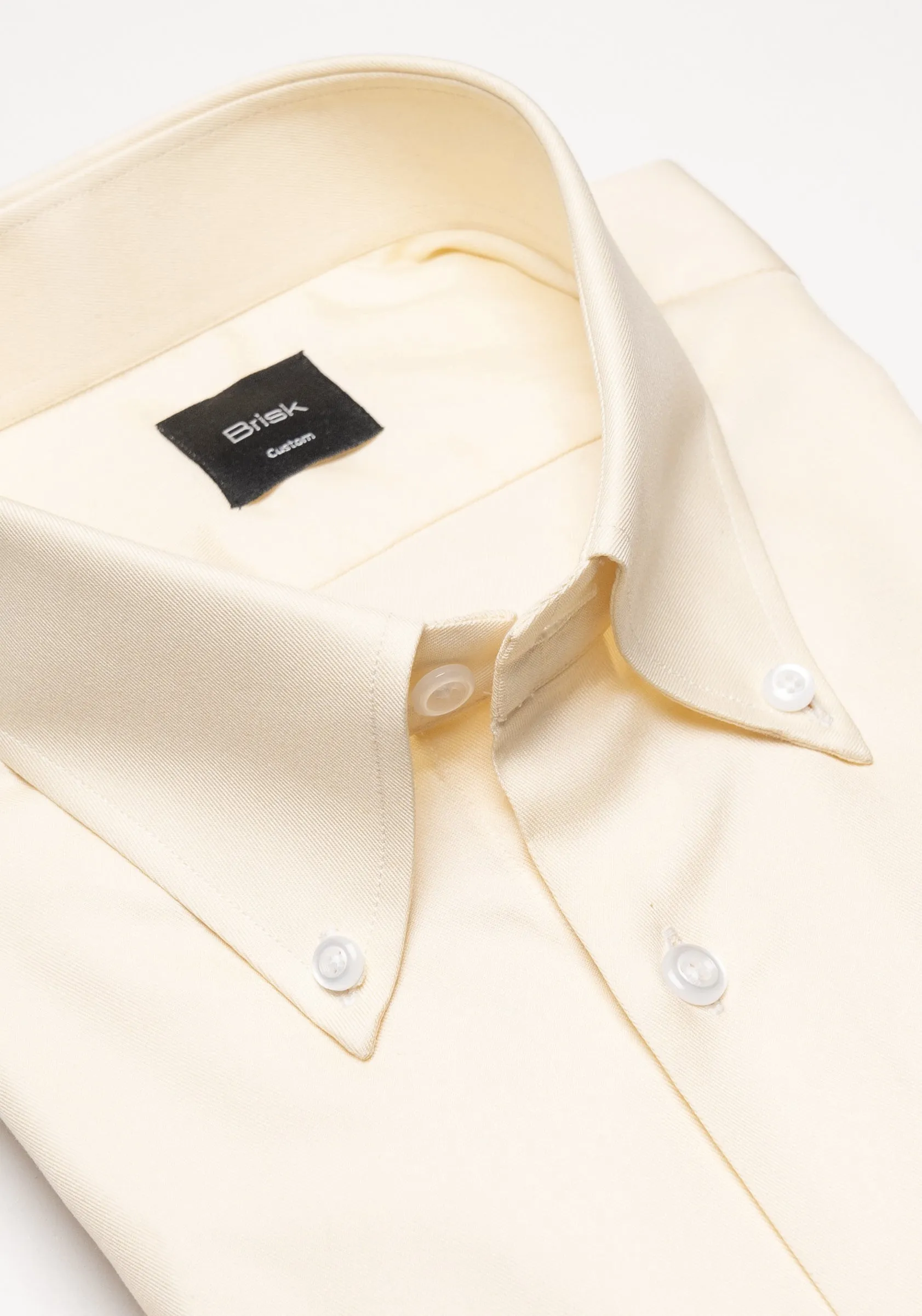 Yellow Twill Pima Cotton Shirt - Button Down Collar sold by Brisk Shirts product image thumbnail 2