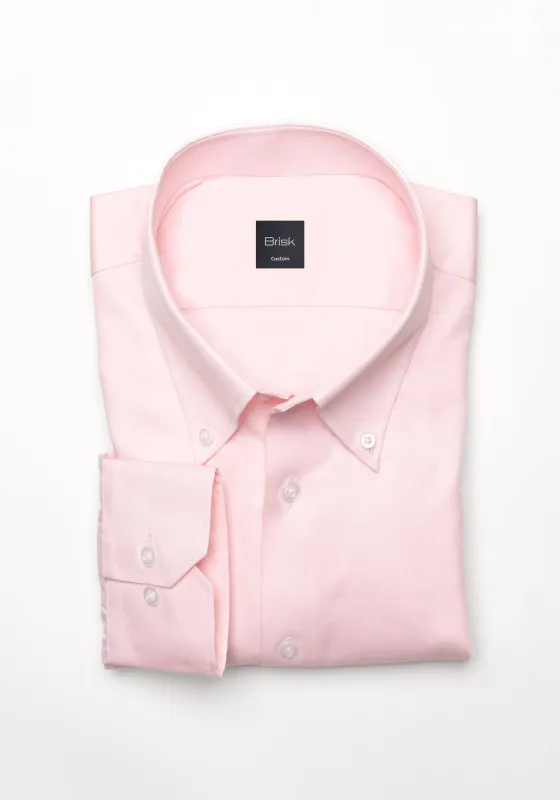 Pink Twill Pima Cotton Shirt - Button Down Collar sold by Brisk Shirts