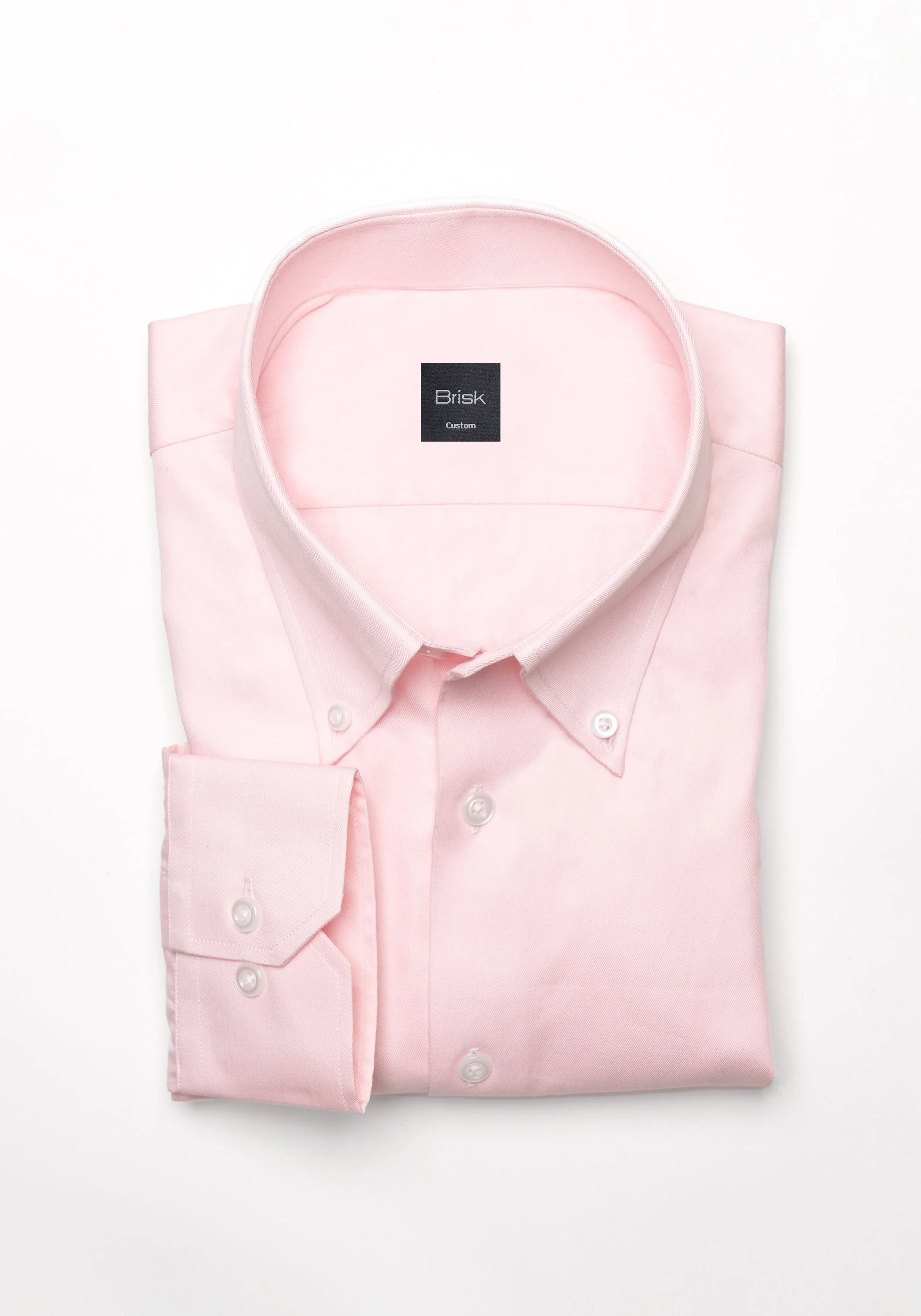 Pink Twill Pima Cotton Shirt - Button Down Collar sold by Brisk Shirts