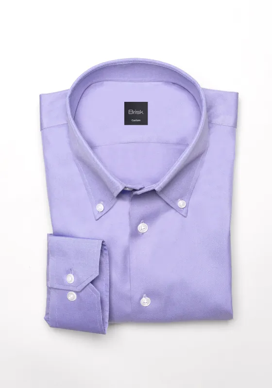 Purple Twill Pima Cotton Shirt - Button Down Collar sold by Brisk Shirts
