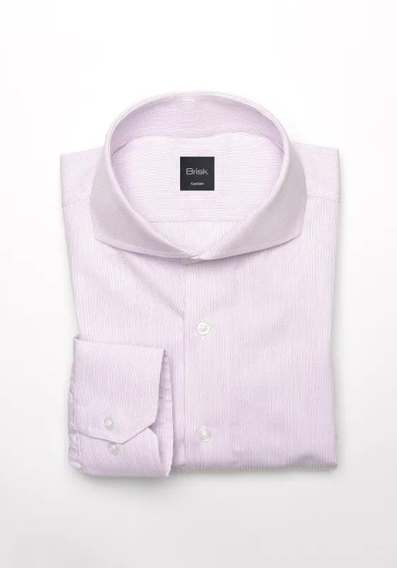 Soft Pink Pinstripes Pima Cotton Shirt - Cutaway Extreme Collar - Wrinkle Resistant sold by Brisk Shirts