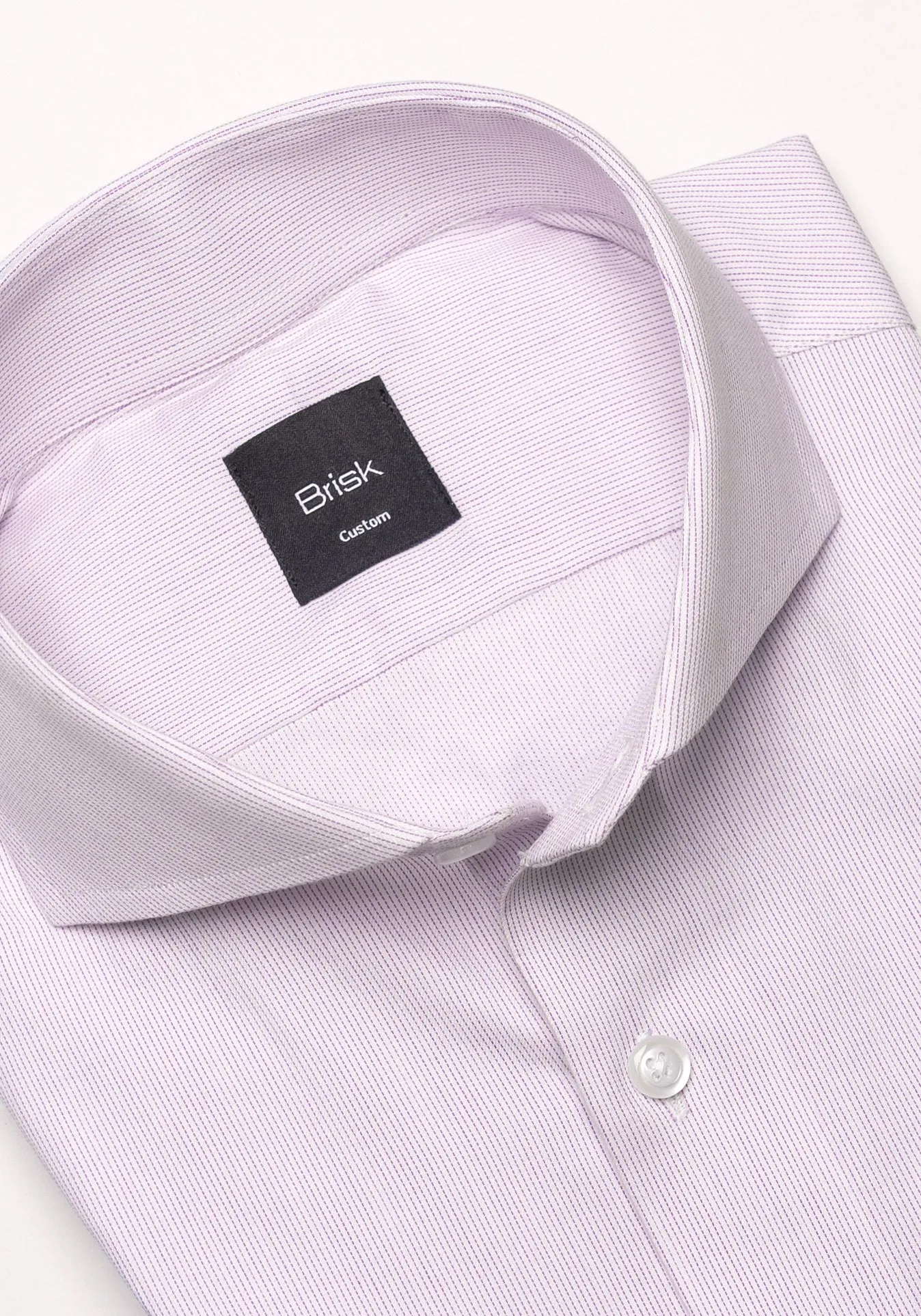 Soft Pink Pinstripes Pima Cotton Shirt - Cutaway Extreme Collar - Wrinkle Resistant sold by Brisk Shirts product image thumbnail 3