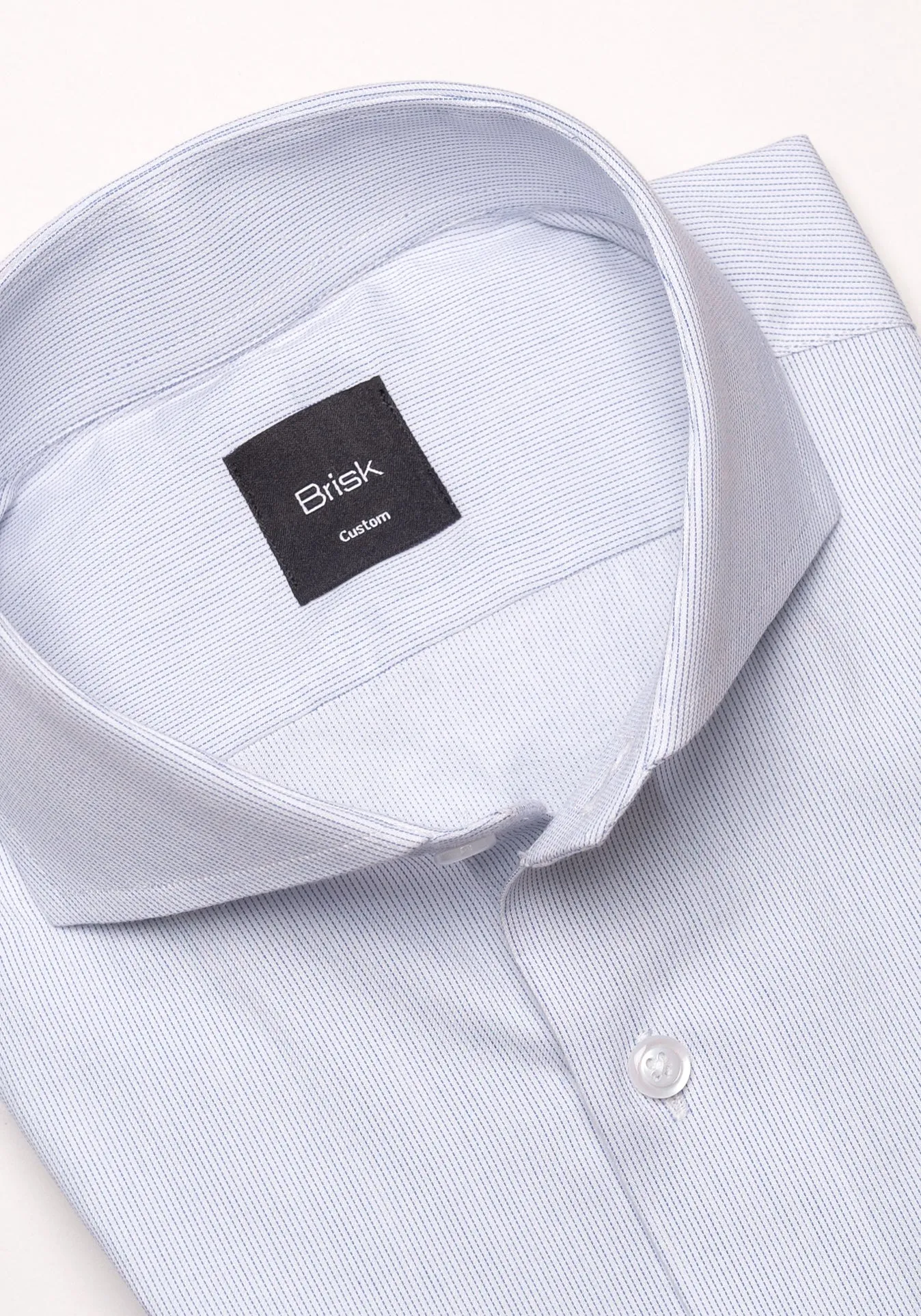 Soft Blue Pinstripes Pima Cotton Shirt - Cutaway Extreme Collar - Wrinkle Resistant sold by Brisk Shirts product image thumbnail 2