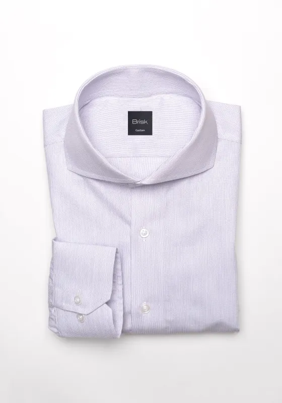 Pastel Lilac Pinstripes Pima Cotton Shirt - Cutaway Extreme Collar - Wrinkle Resistant sold by Brisk Shirts