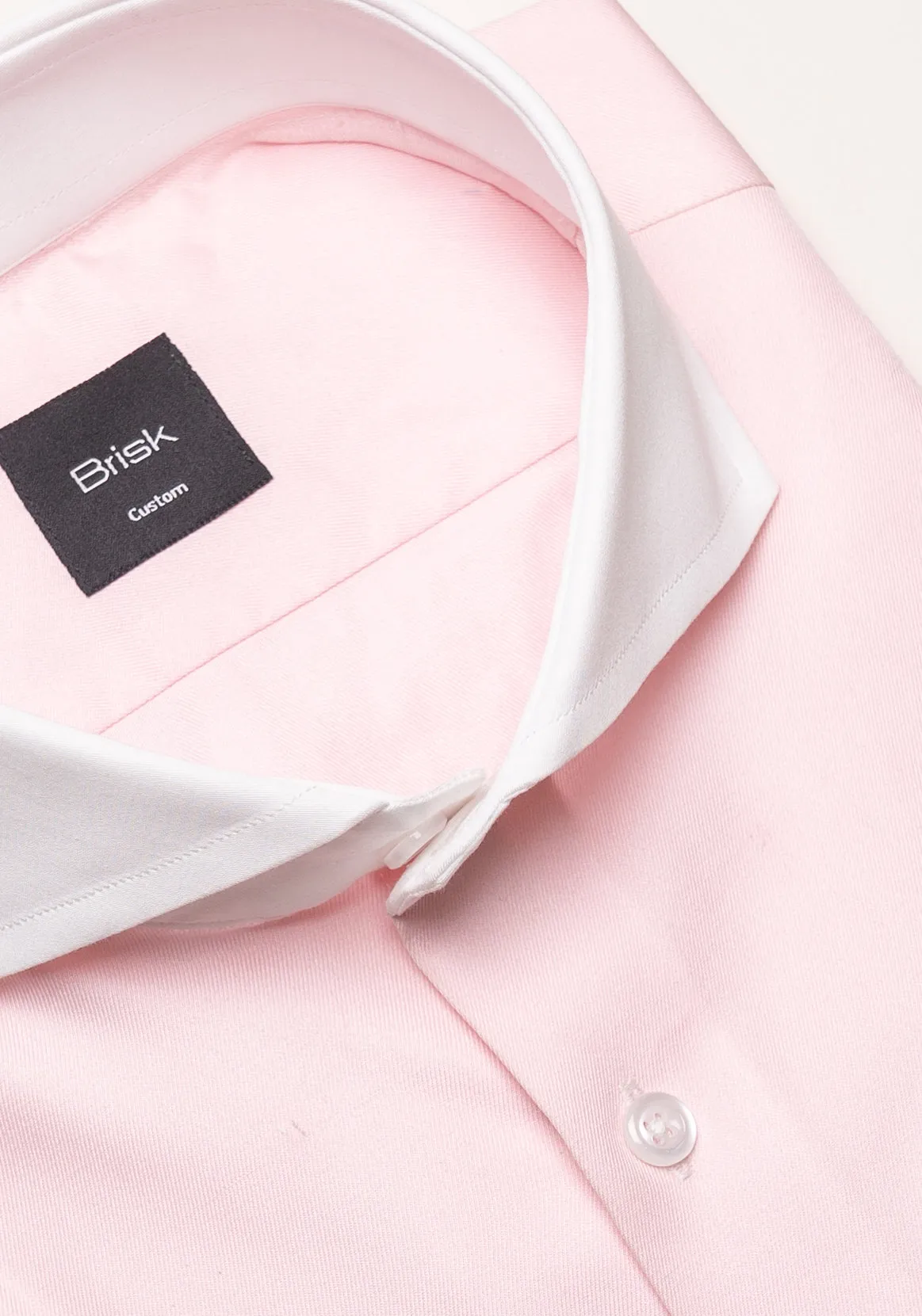 Pink Twill Pima Cotton Shirt - White Cutaway Extreme Collar & French Cuffs sold by Brisk Shirts product image thumbnail 3