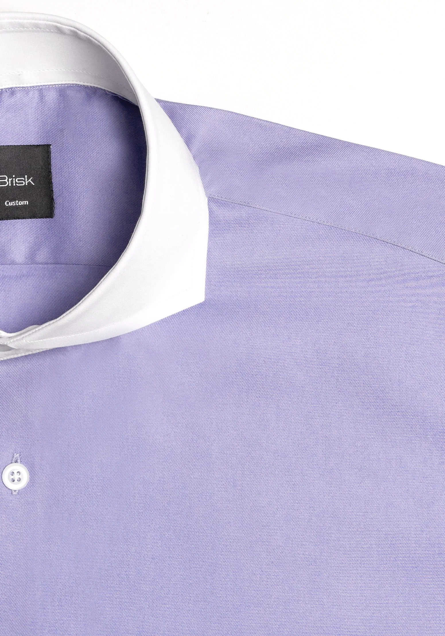 Purple Twill Pima Cotton Shirt - White Cutaway Extreme Collar & French Cuffs sold by Brisk Shirts product image thumbnail 2