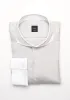 Light Grey Twill Pima Cotton - White Cutaway Extreme Collar & French Cuffs sold by Brisk Shirts