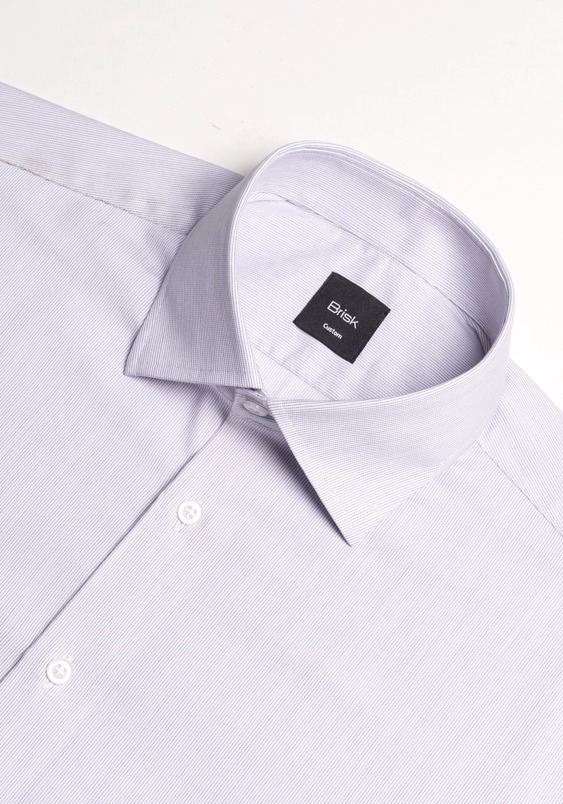 Pastel Lilac Pinstripes Pima Cotton Shirt - Cutaway Classic Collar sold by Brisk Shirts product image thumbnail 2