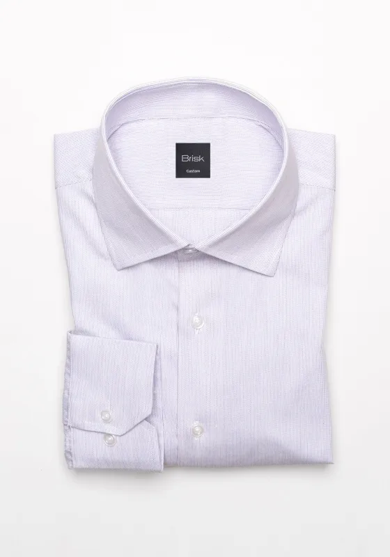 Pastel Lilac Pinstripes Pima Cotton Shirt - Cutaway Classic Collar sold by Brisk Shirts