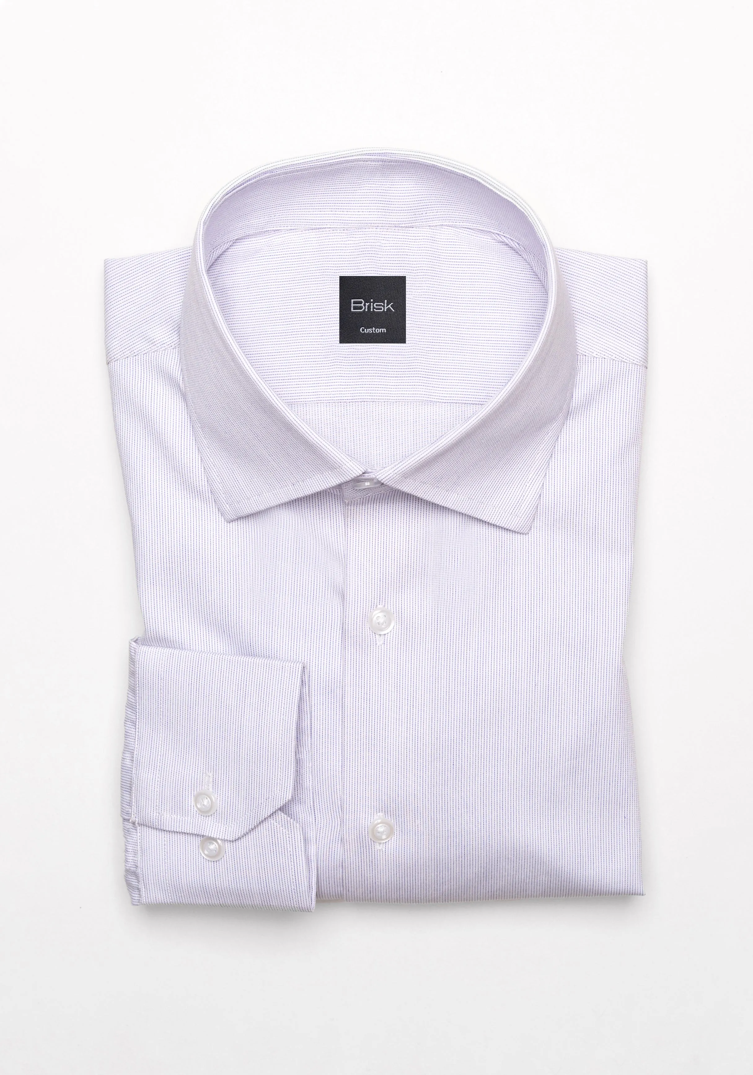 Pastel Lilac Pinstripes Pima Cotton Shirt - Cutaway Classic Collar sold by Brisk Shirts