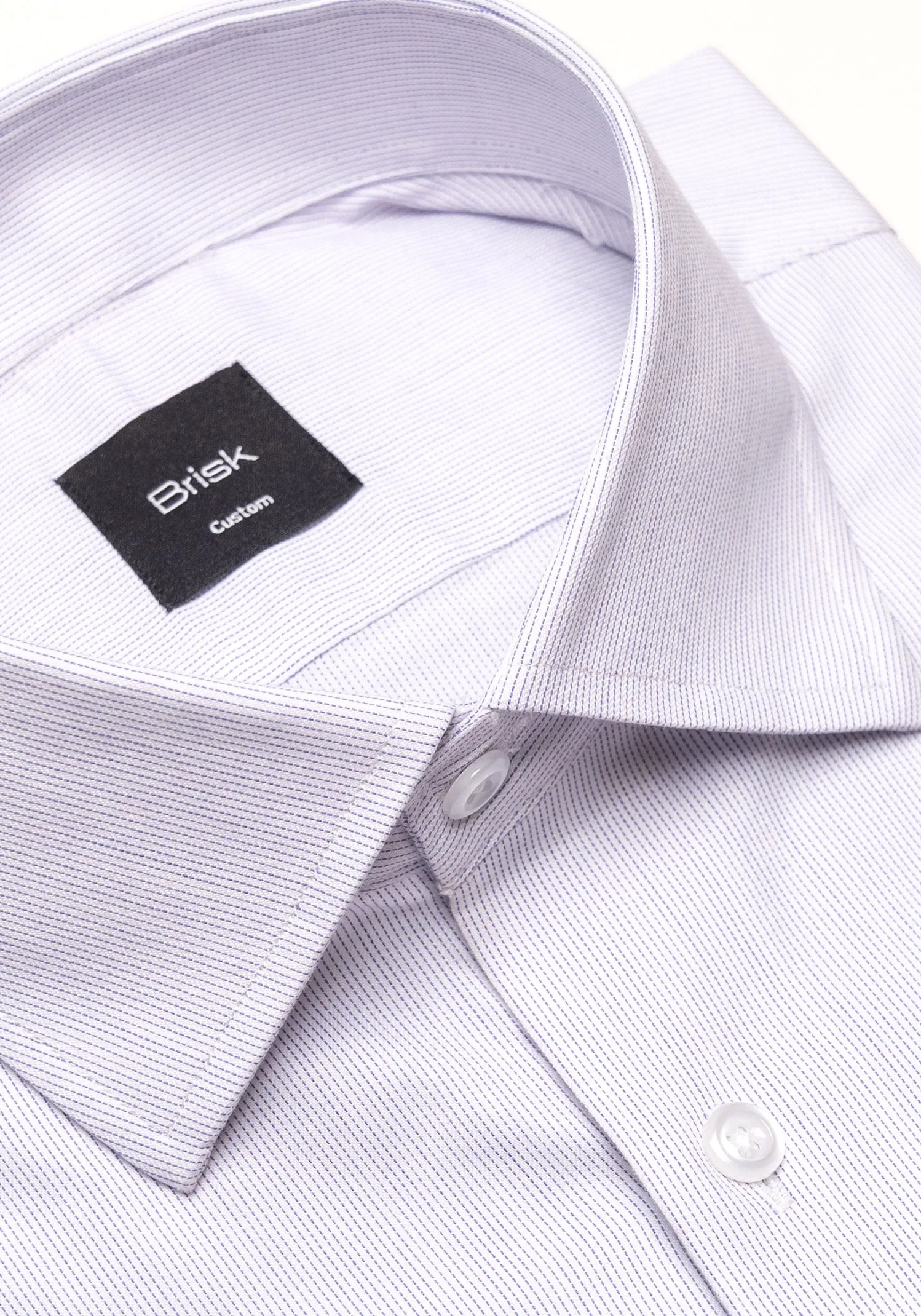 Pastel Lilac Pinstripes Pima Cotton Shirt - Cutaway Classic Collar sold by Brisk Shirts product image thumbnail 3
