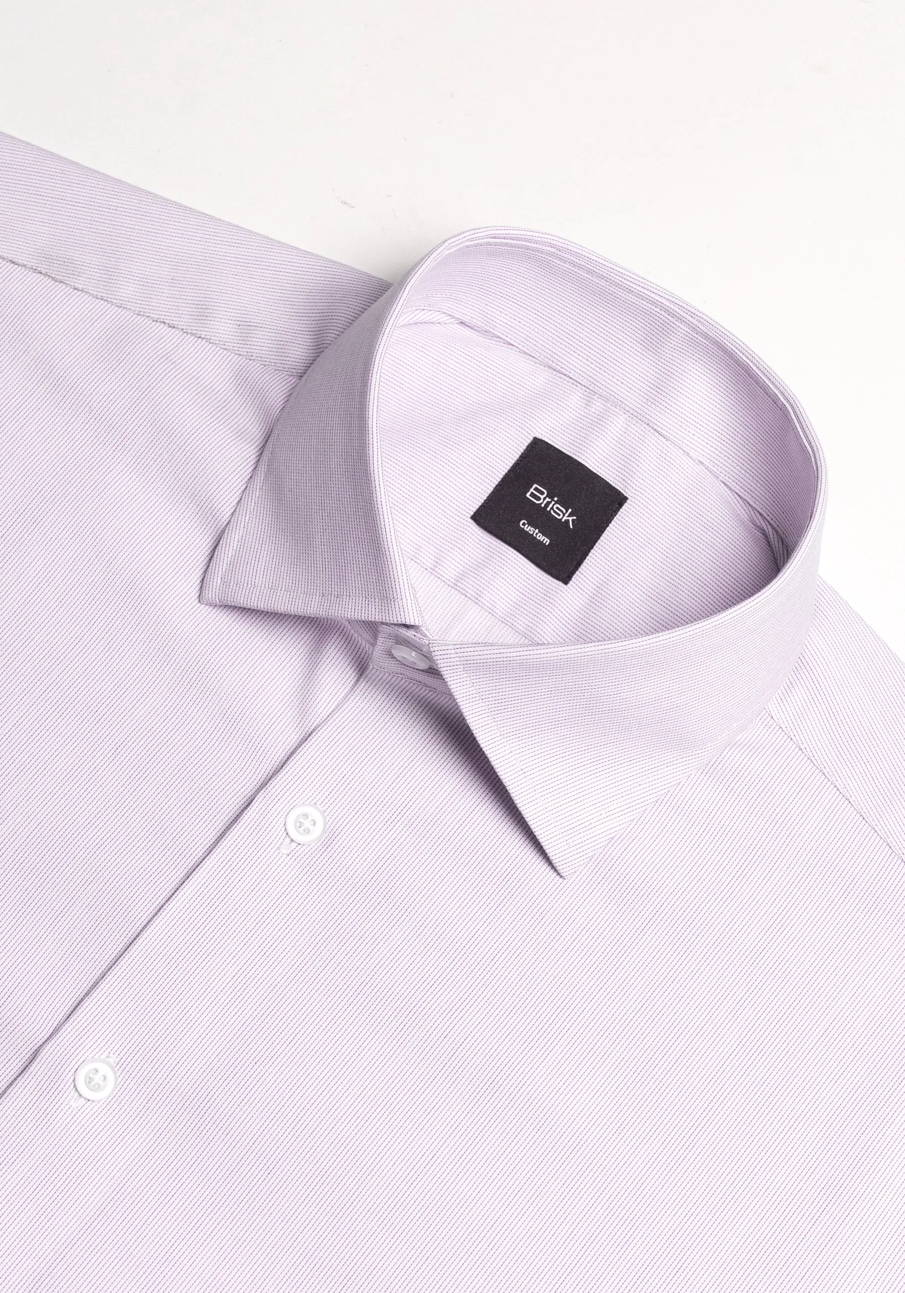 Soft Pink Pinstripes Pima Cotton Shirt - Cutaway Classic Collar sold by Brisk Shirts product image thumbnail 2