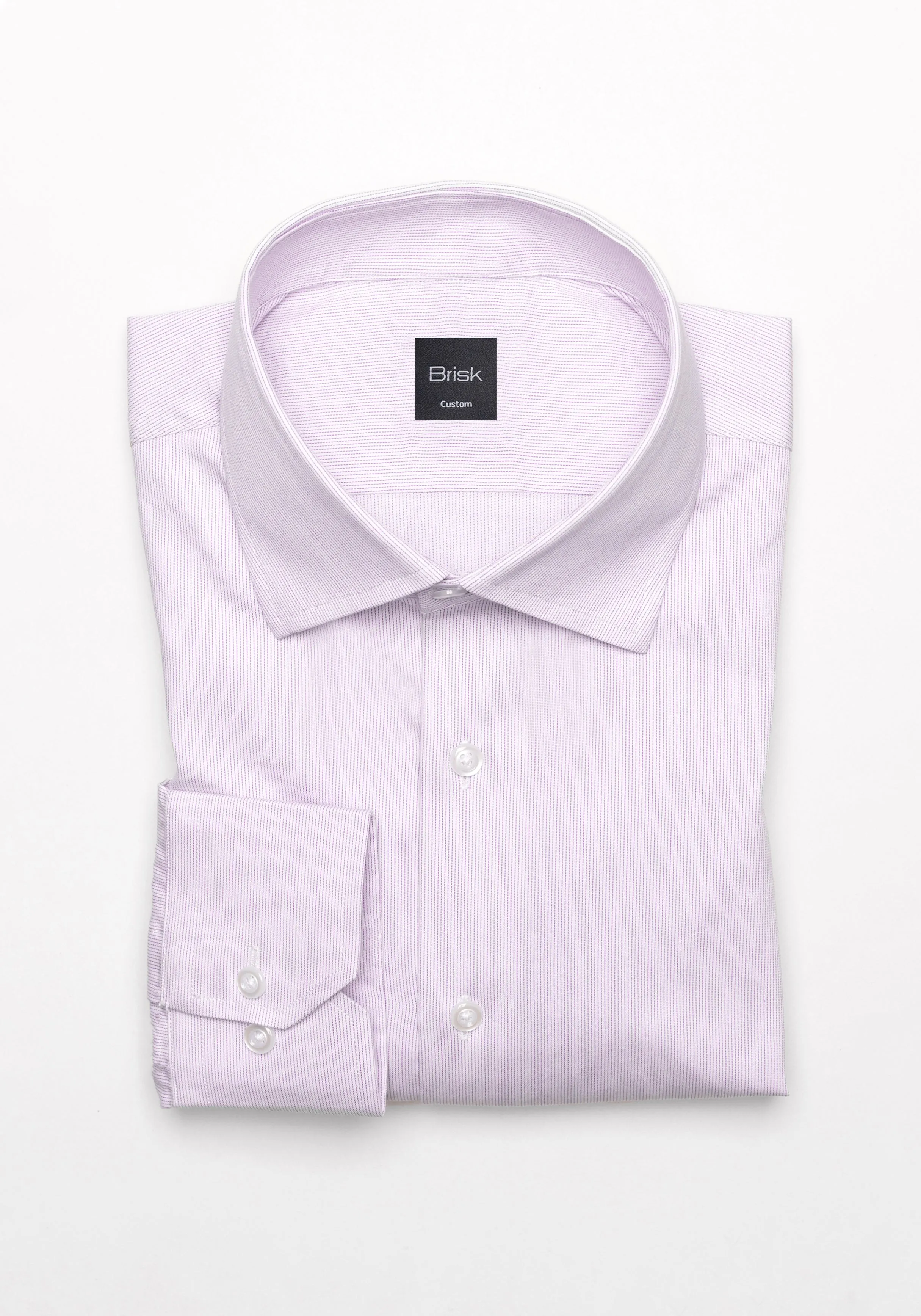 Soft Pink Pinstripes Pima Cotton Shirt - Cutaway Classic Collar sold by Brisk Shirts