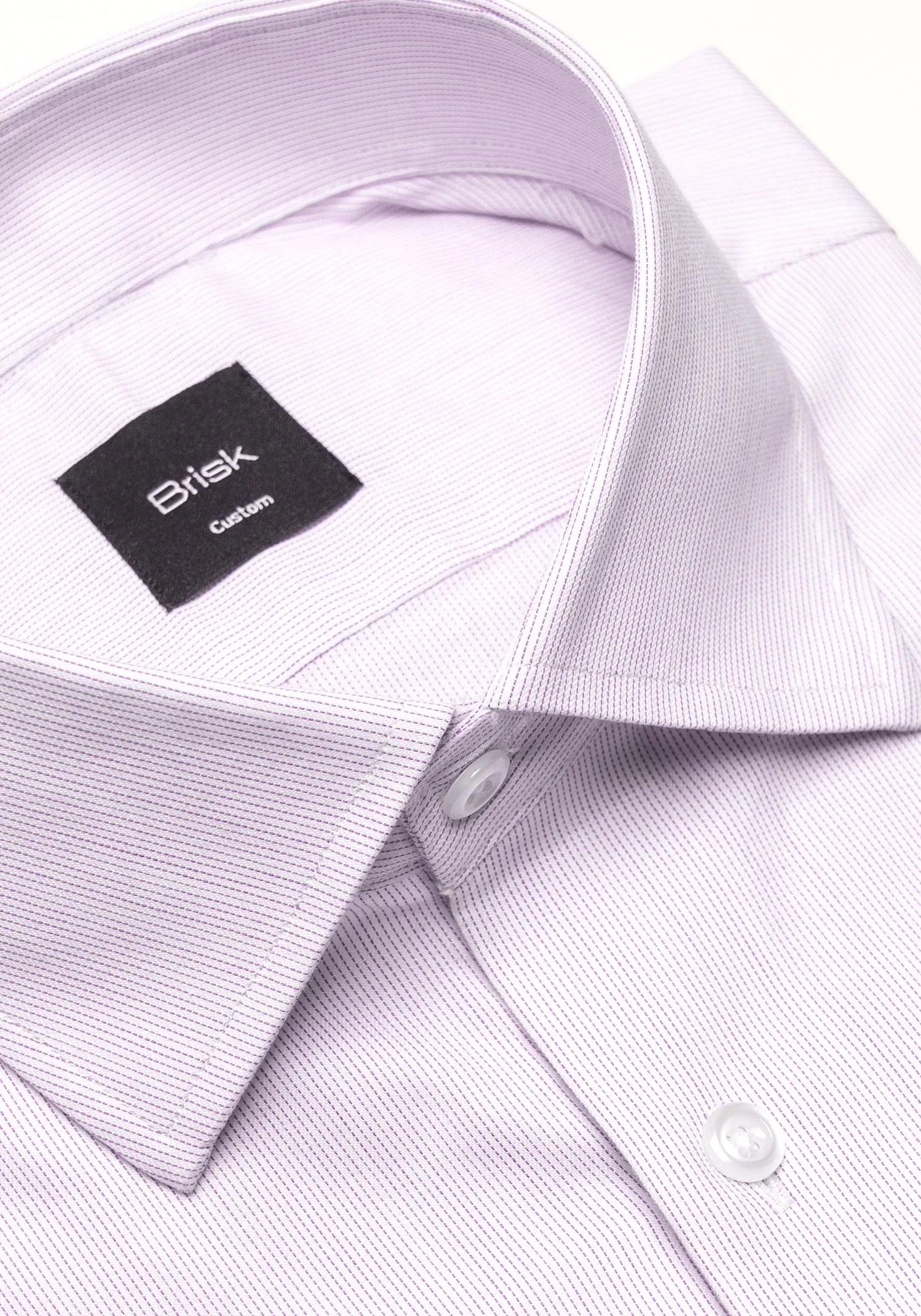 Soft Pink Pinstripes Pima Cotton Shirt - Cutaway Classic Collar sold by Brisk Shirts product image thumbnail 3