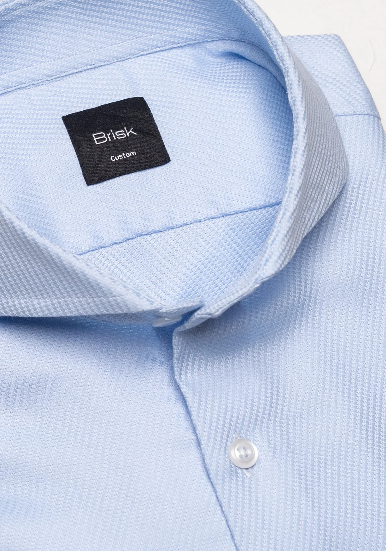 Egyptian Sky Blue Gloss Self Structured Shirt - Easy Care sold by Brisk Shirts product image thumbnail 2