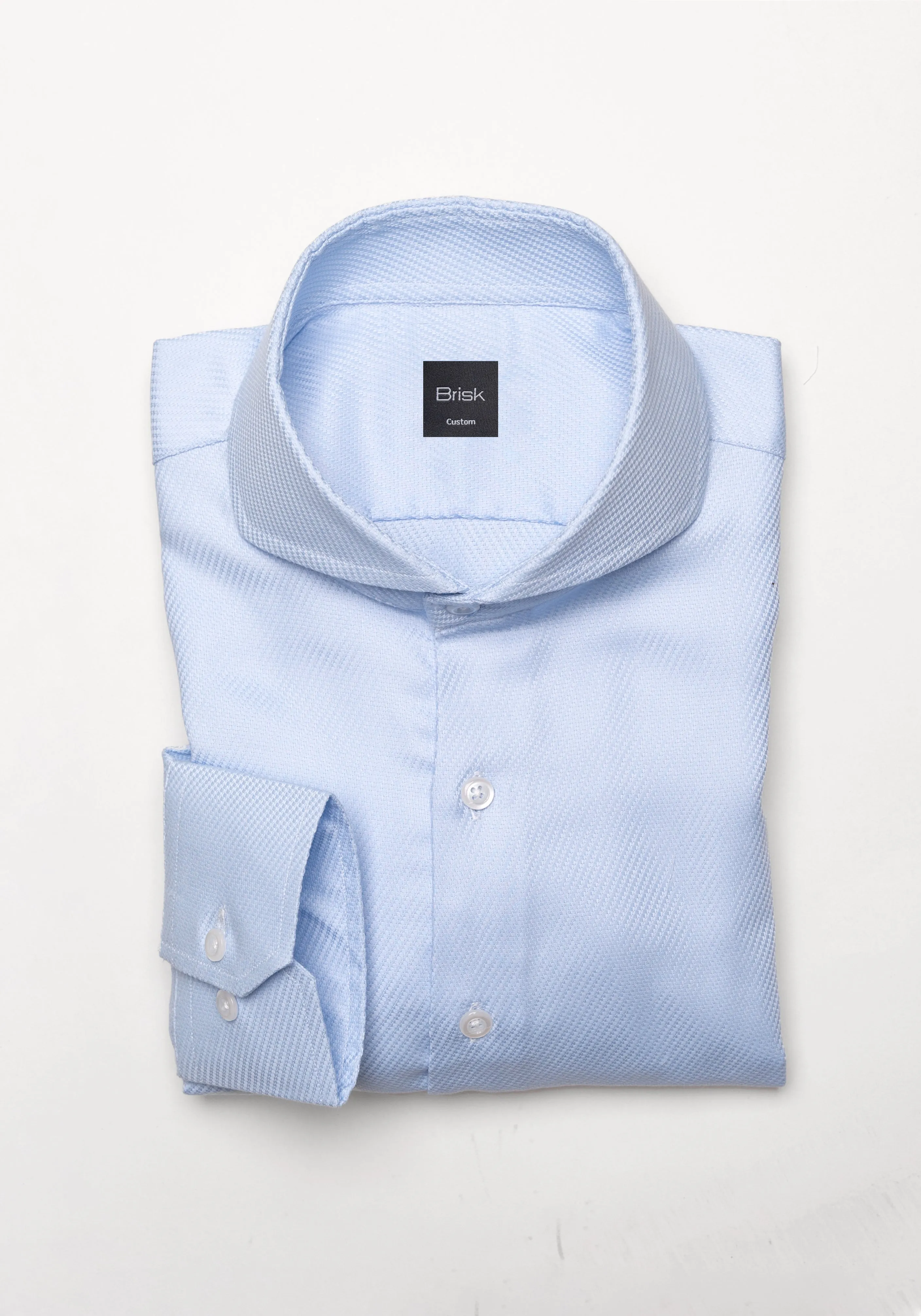 Egyptian Sky Blue Gloss Self Structured Shirt - Easy Care sold by Brisk Shirts