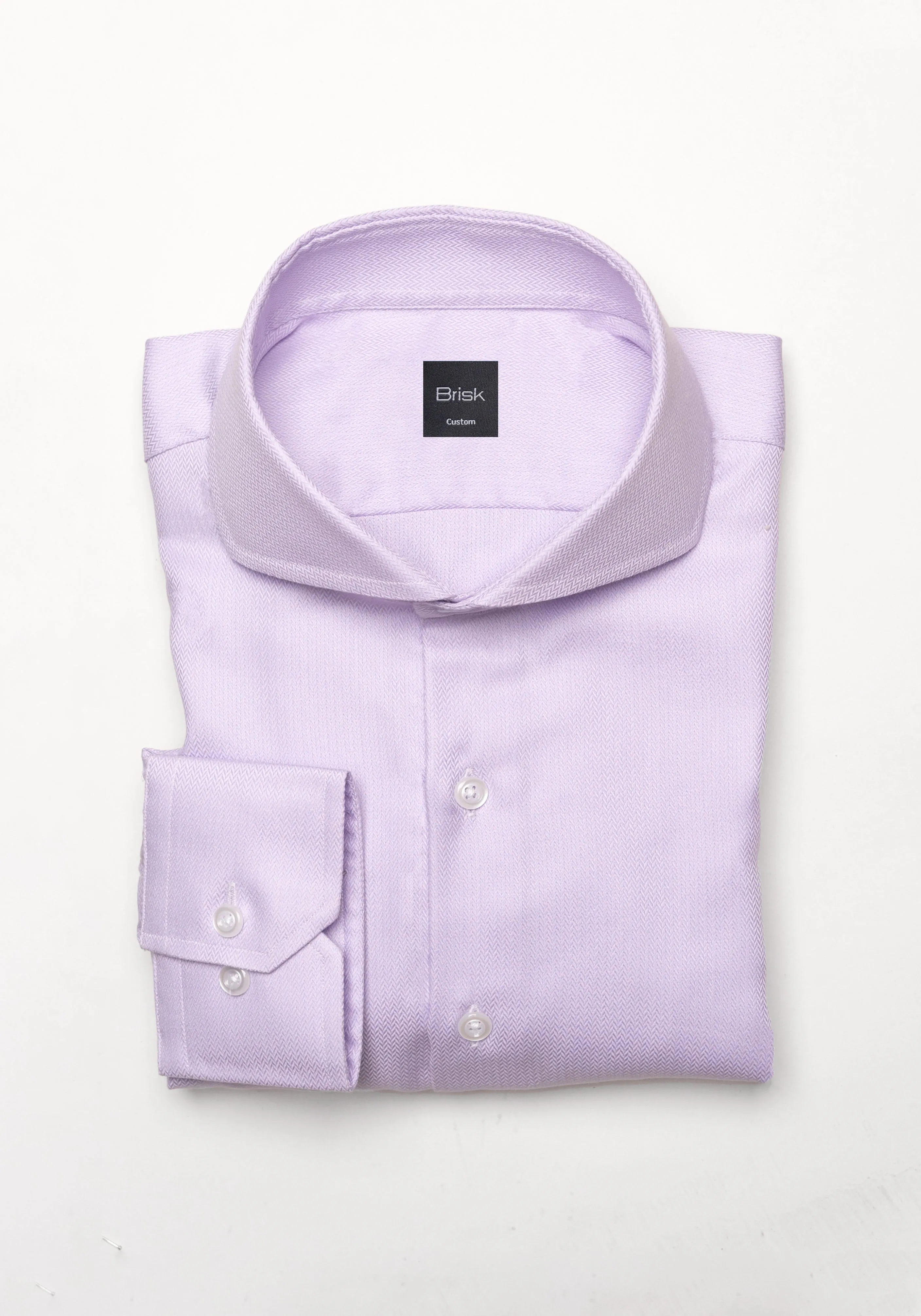 Egyptian Lilac Mini Herringbone Shirt - Easy Care sold by Brisk Shirts