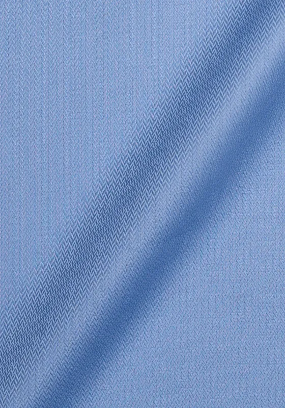 Mid Blue Mini Herringbone - Easy Care sold by Brisk Shirts