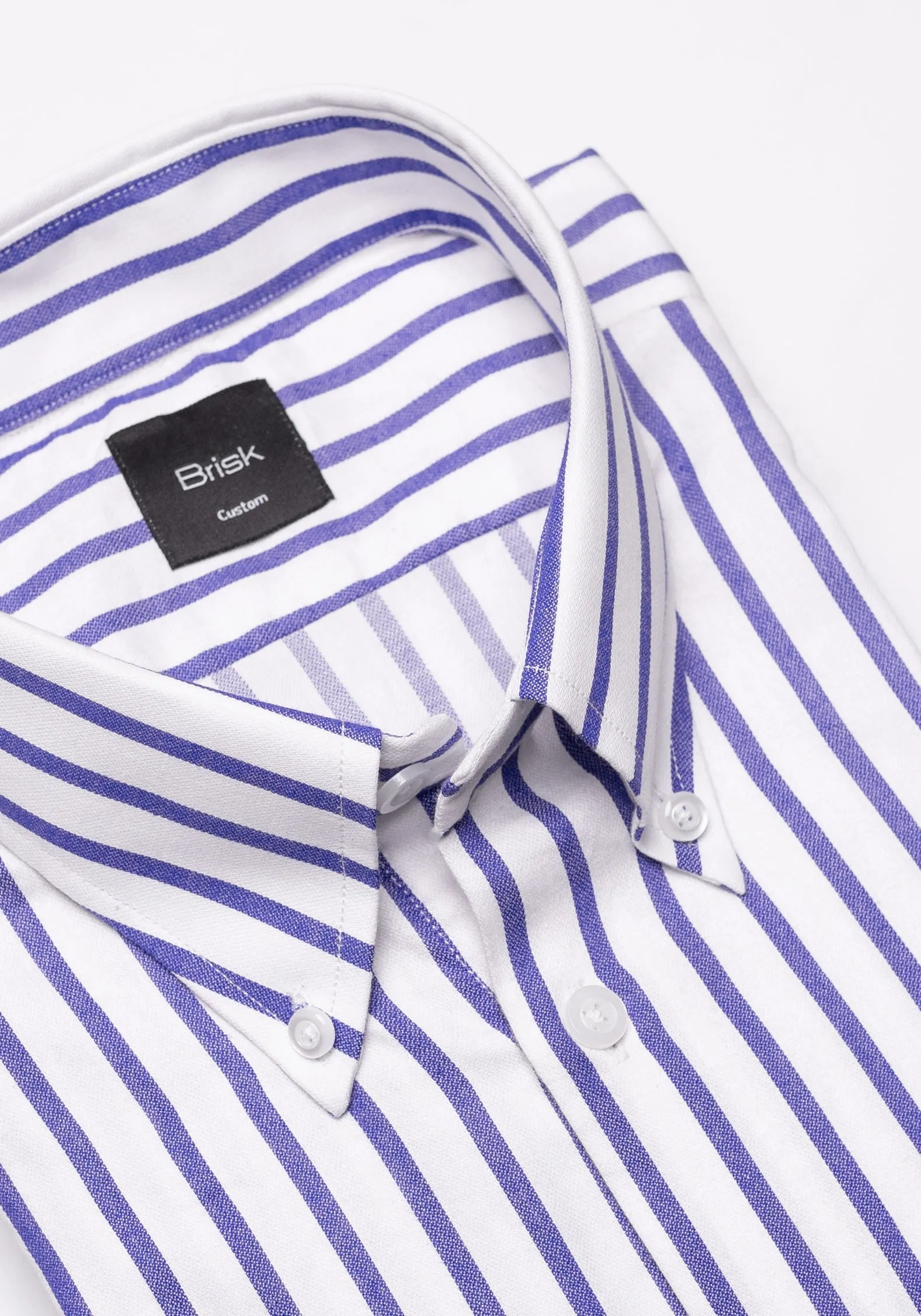 Purple Wide Stripes Soft Textured Pima Cotton Shirt - Button Down Collar sold by Brisk Shirts product image thumbnail 3