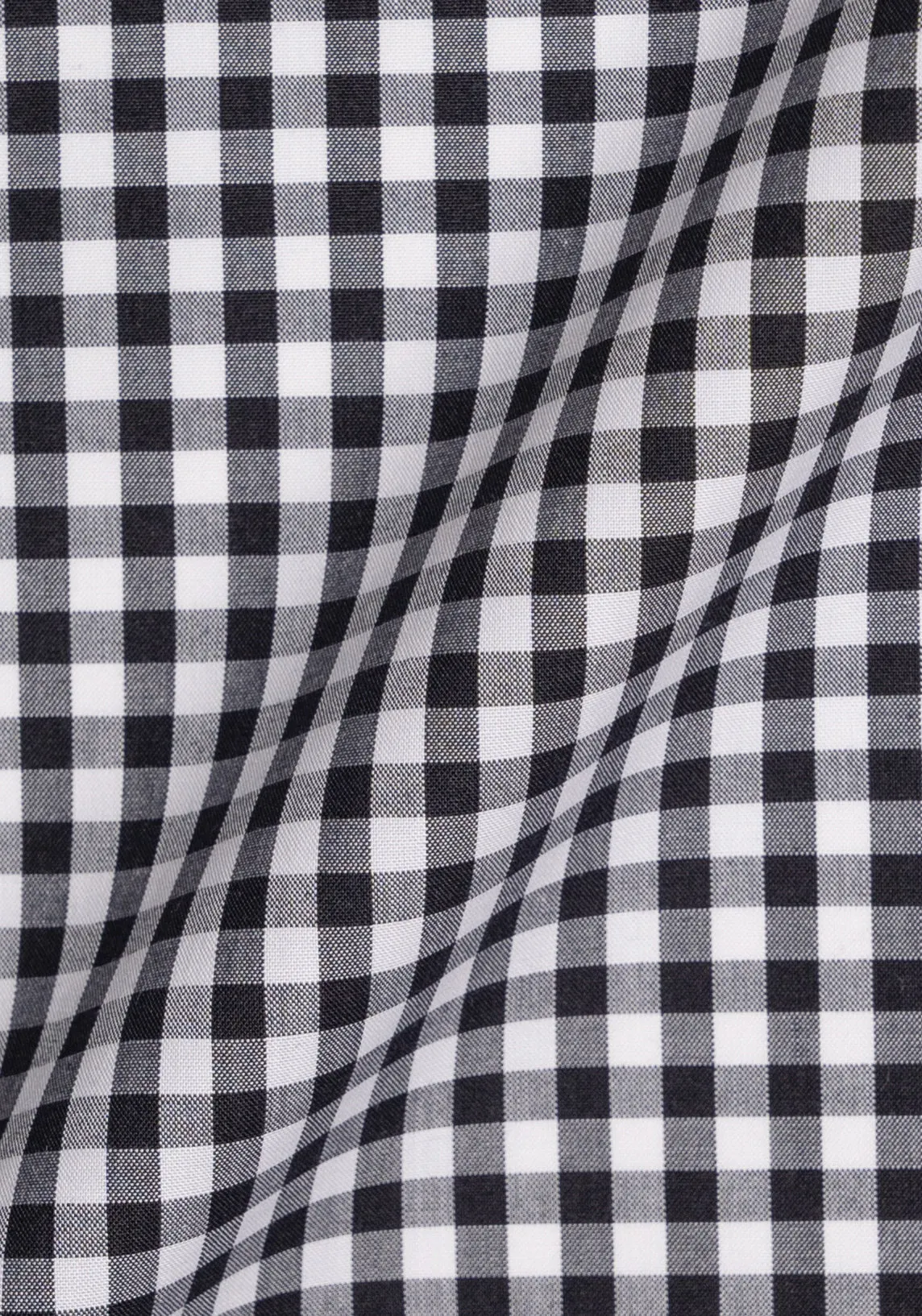 Black Gingham Crisp Pima Cotton Shirt - White Classic Golden Pin Collar & French Cuffs sold by Brisk Shirts product image thumbnail 4