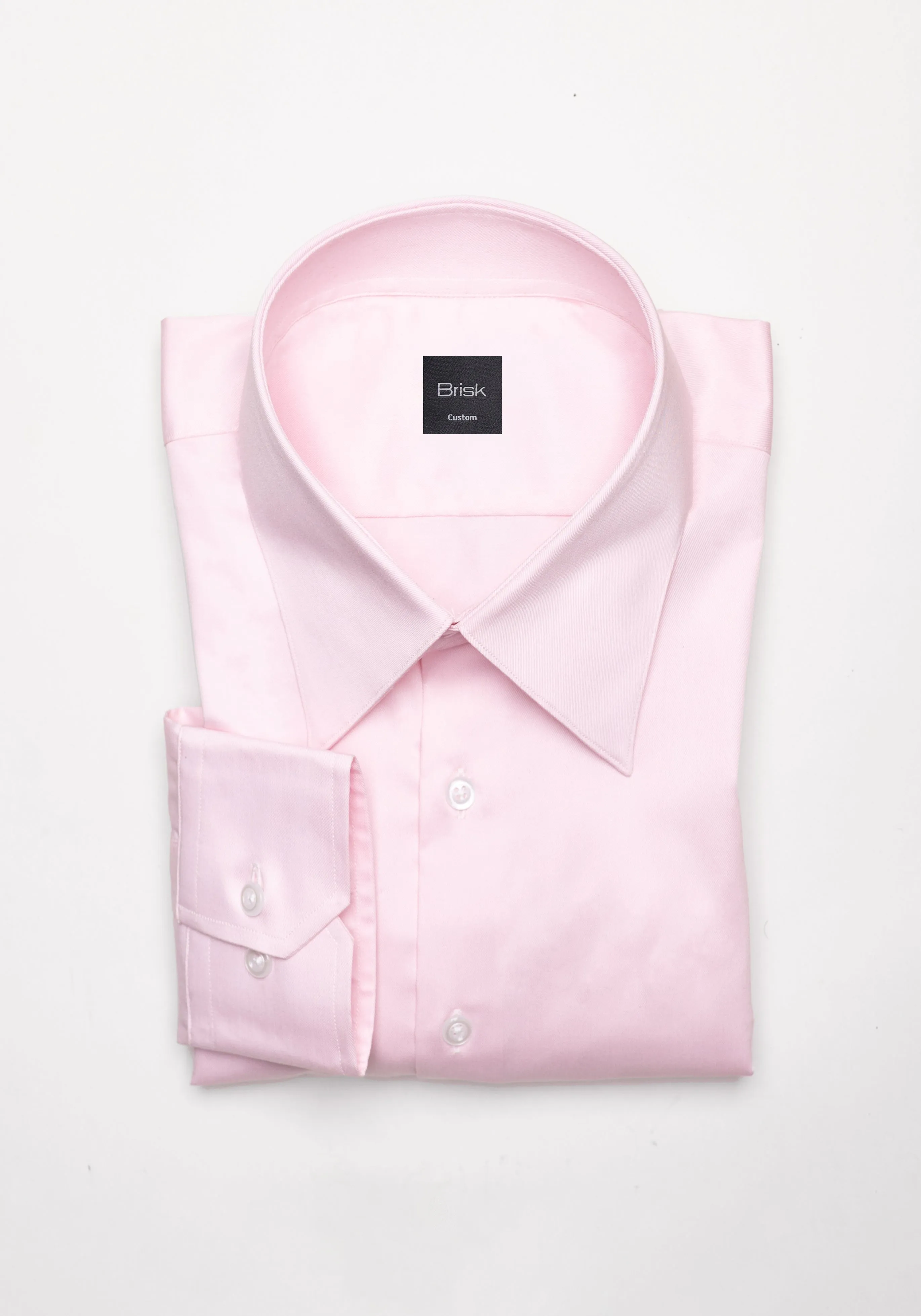 Egyptian Pink Twill Stretch Shirt - Classic Straight Collar sold by Brisk Shirts