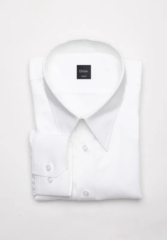 Egyptian Pearl White Royal Oxford Shirt - Classic Straight Collar sold by Brisk Shirts
