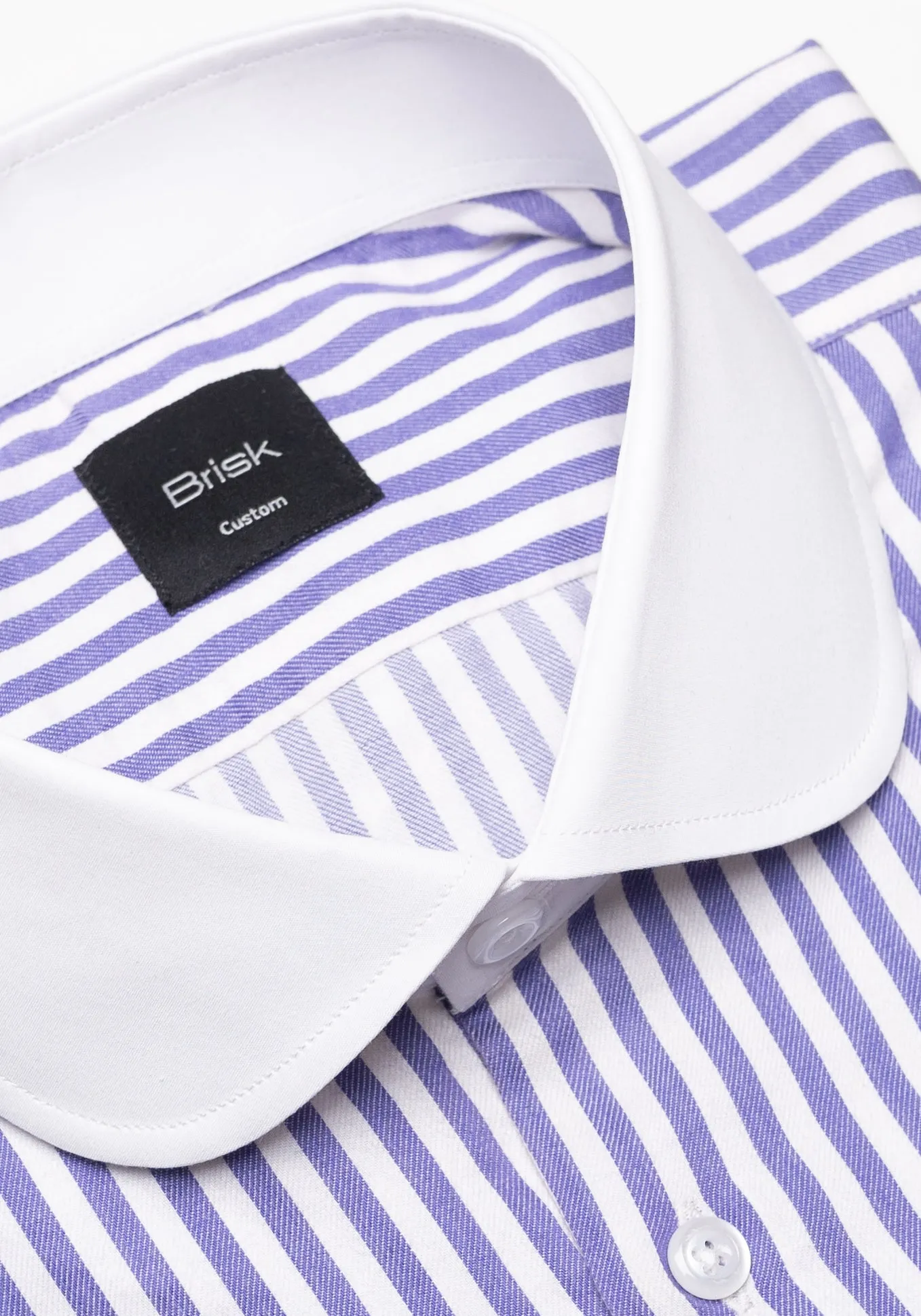 Purple Bengal Twill Stripes Pima Cotton Shirt - White Club Collar & French Cuffs sold by Brisk Shirts product image thumbnail 2