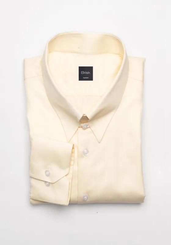 Yellow Twill Pima Cotton Shirt - Tab Collar sold by Brisk Shirts