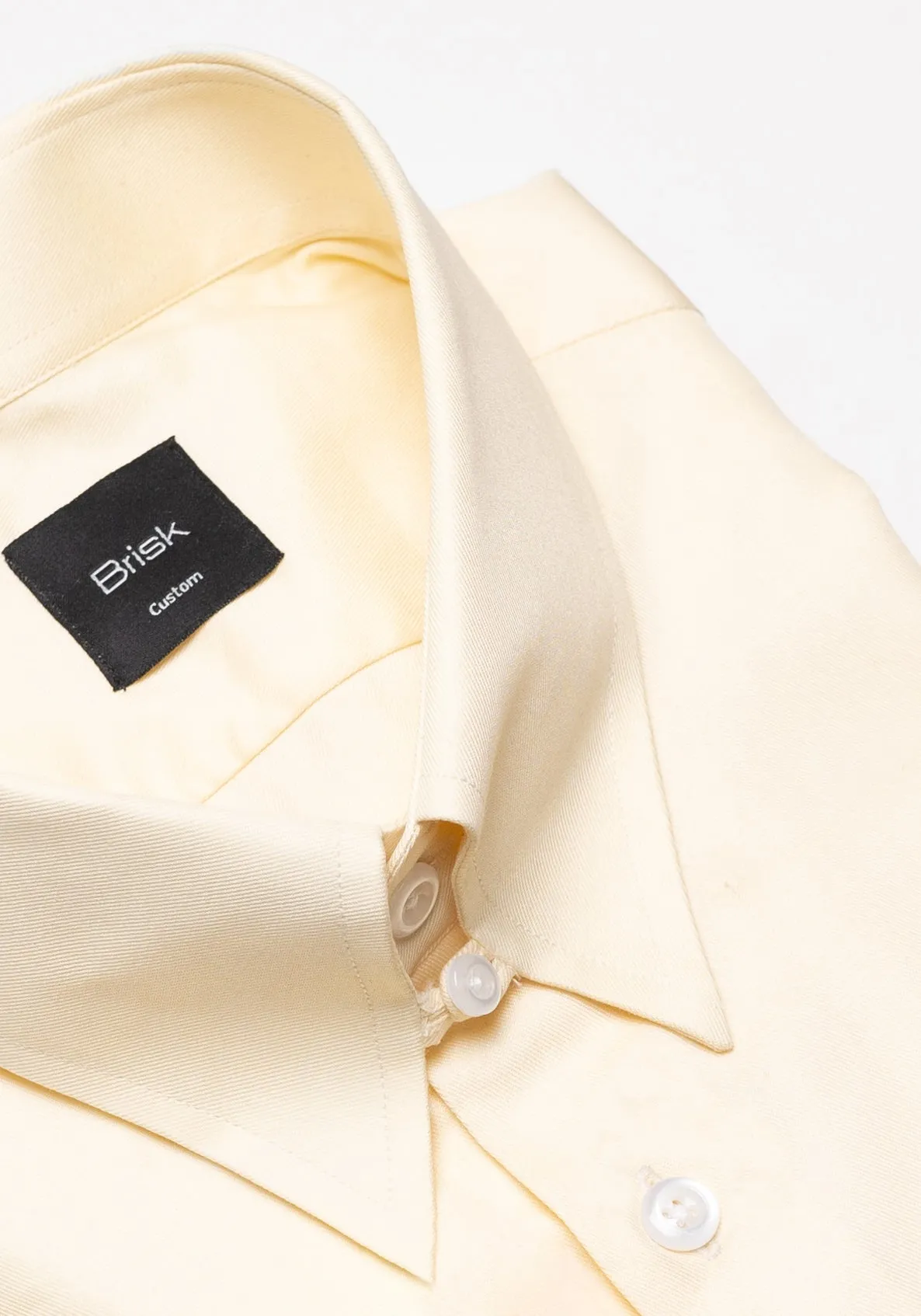 Yellow Twill Pima Cotton Shirt - Tab Collar sold by Brisk Shirts product image thumbnail 2